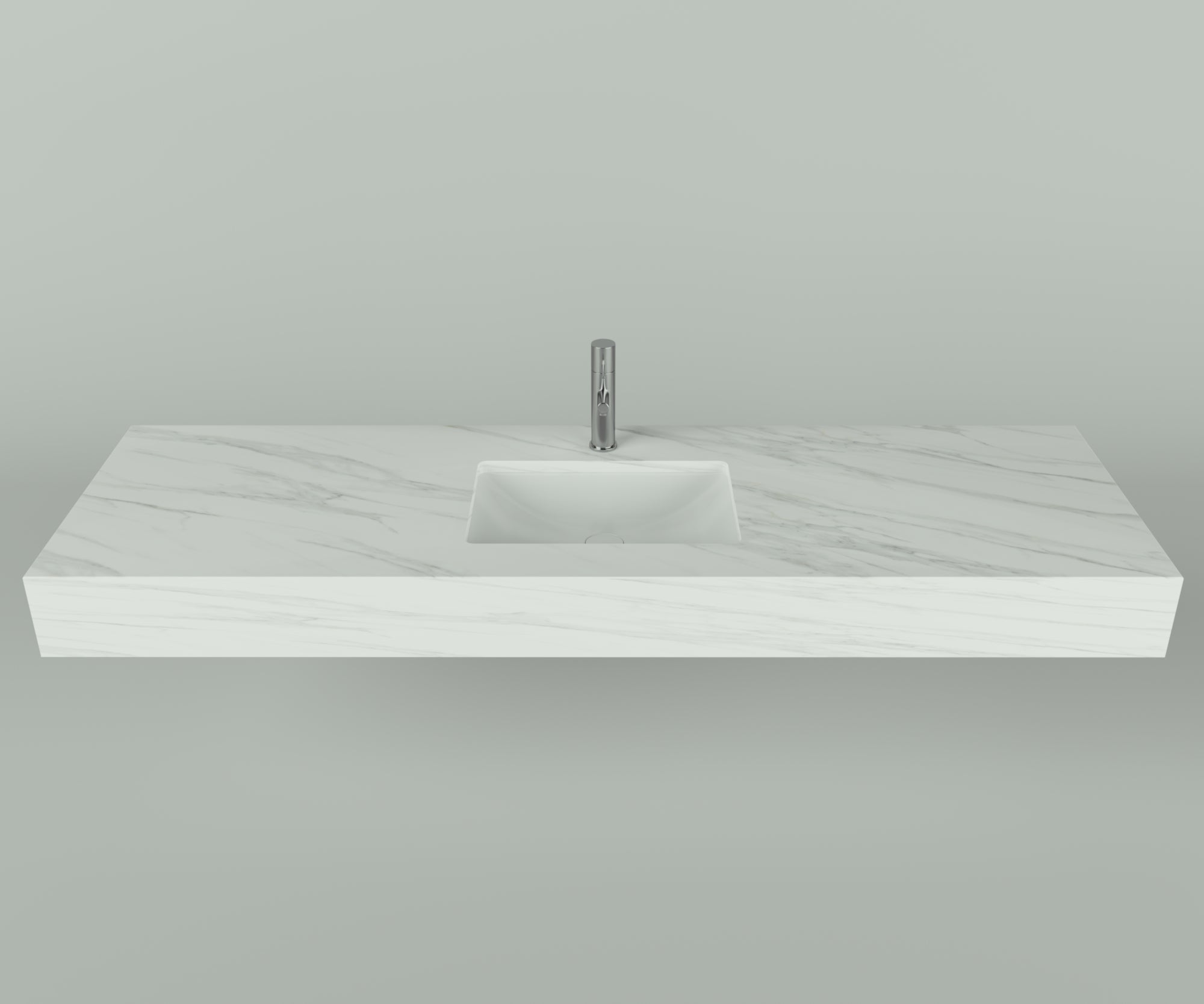 Santa Fe Collection: 72" Single Floating Vanity Top with Ceramic Sink - Lavvabo