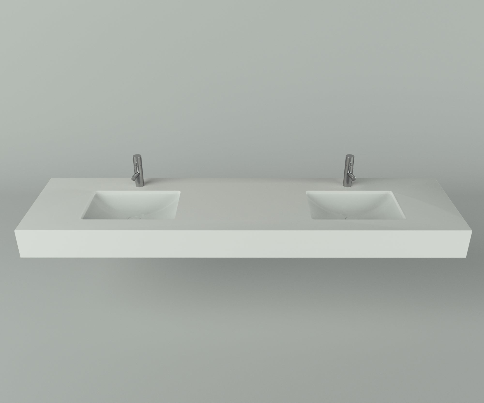 Santa Fe Collection: 84" Double Floating Vanity Top with Ceramic Sink - Lavvabo