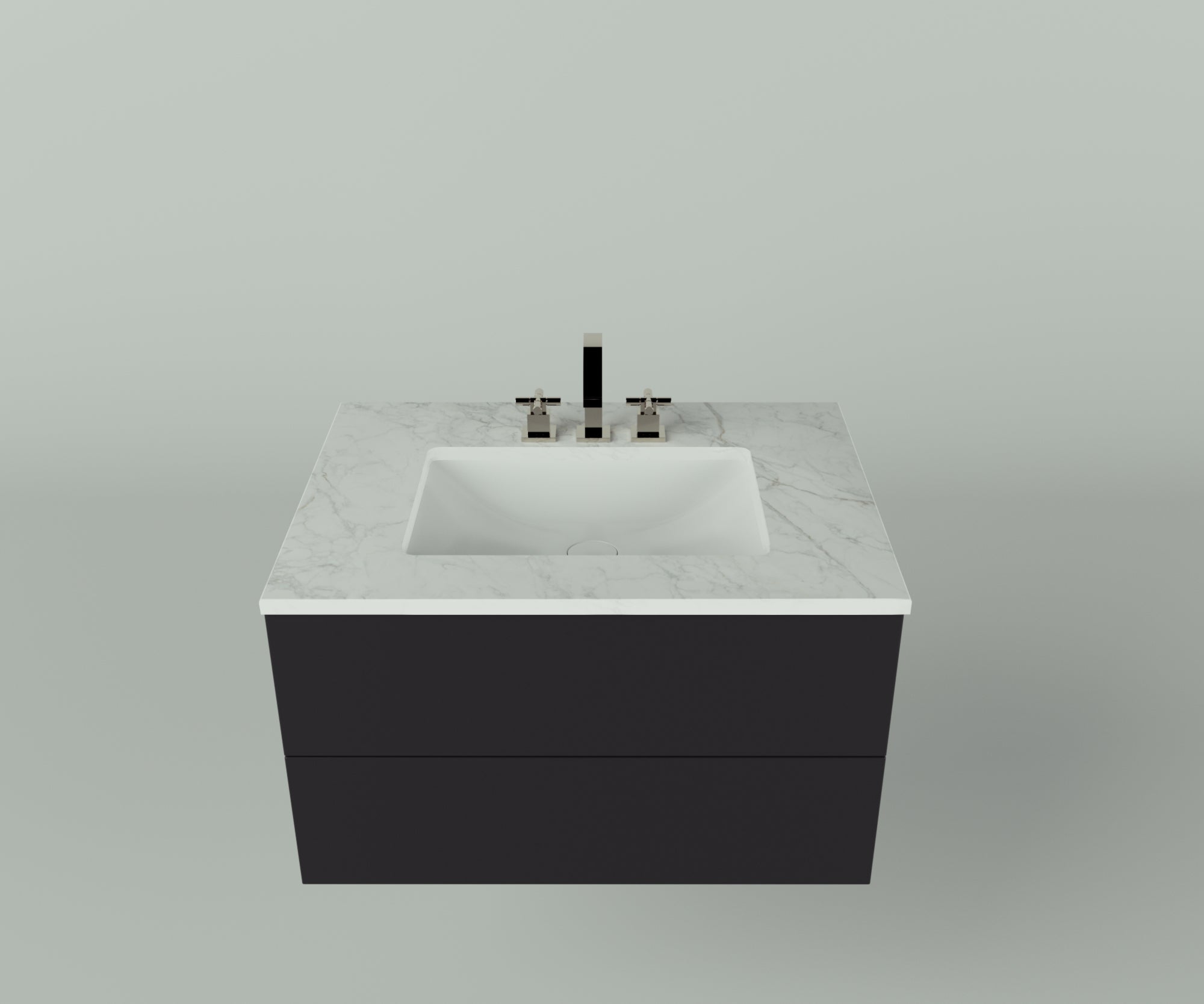 Savannah Collection: 30" Single Over Cabinet Vanity Top with Ceramic Sink - Lavvabo