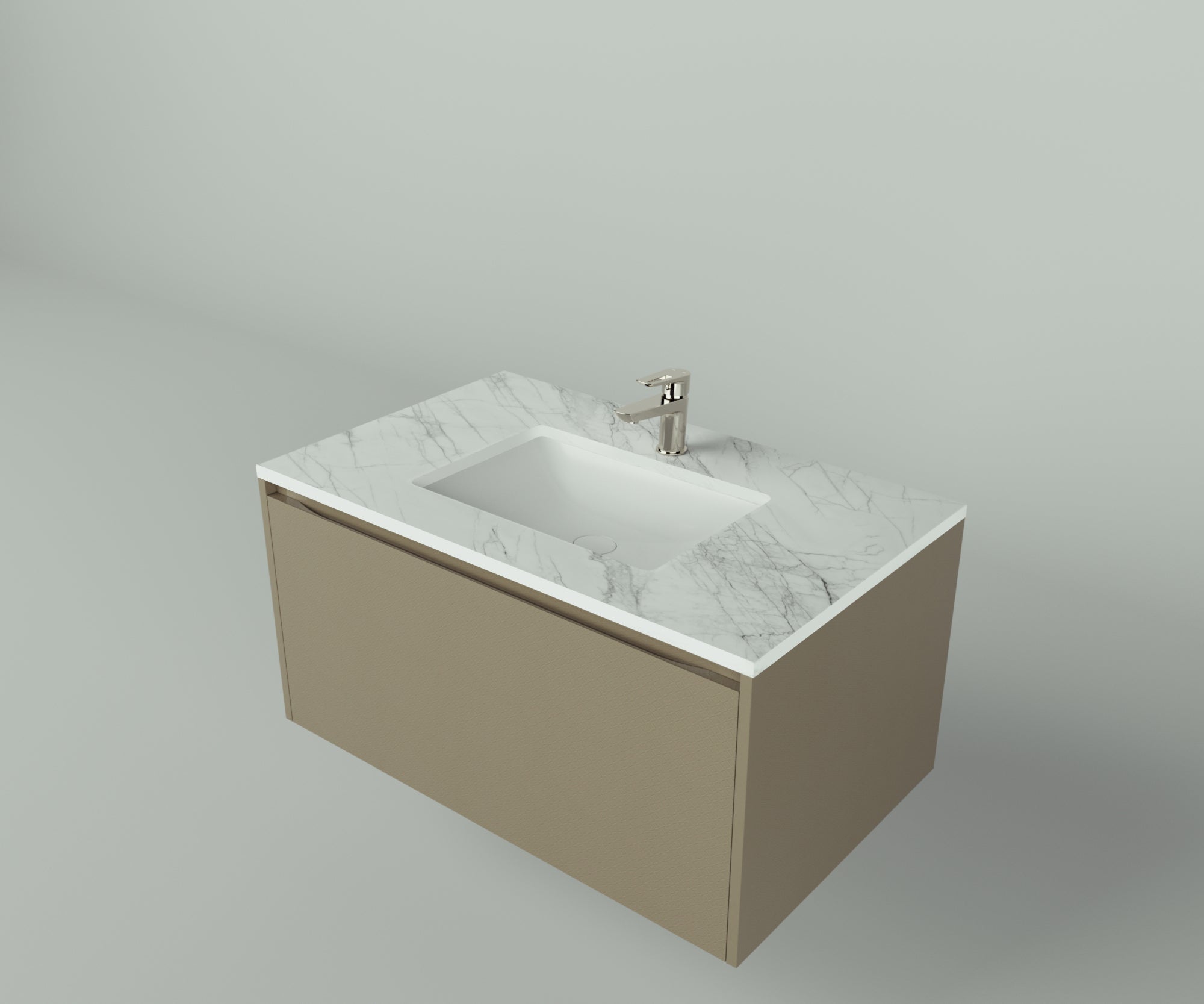 Savannah Collection: 36" Single Over Cabinet Vanity Top with Ceramic Sink - Lavvabo