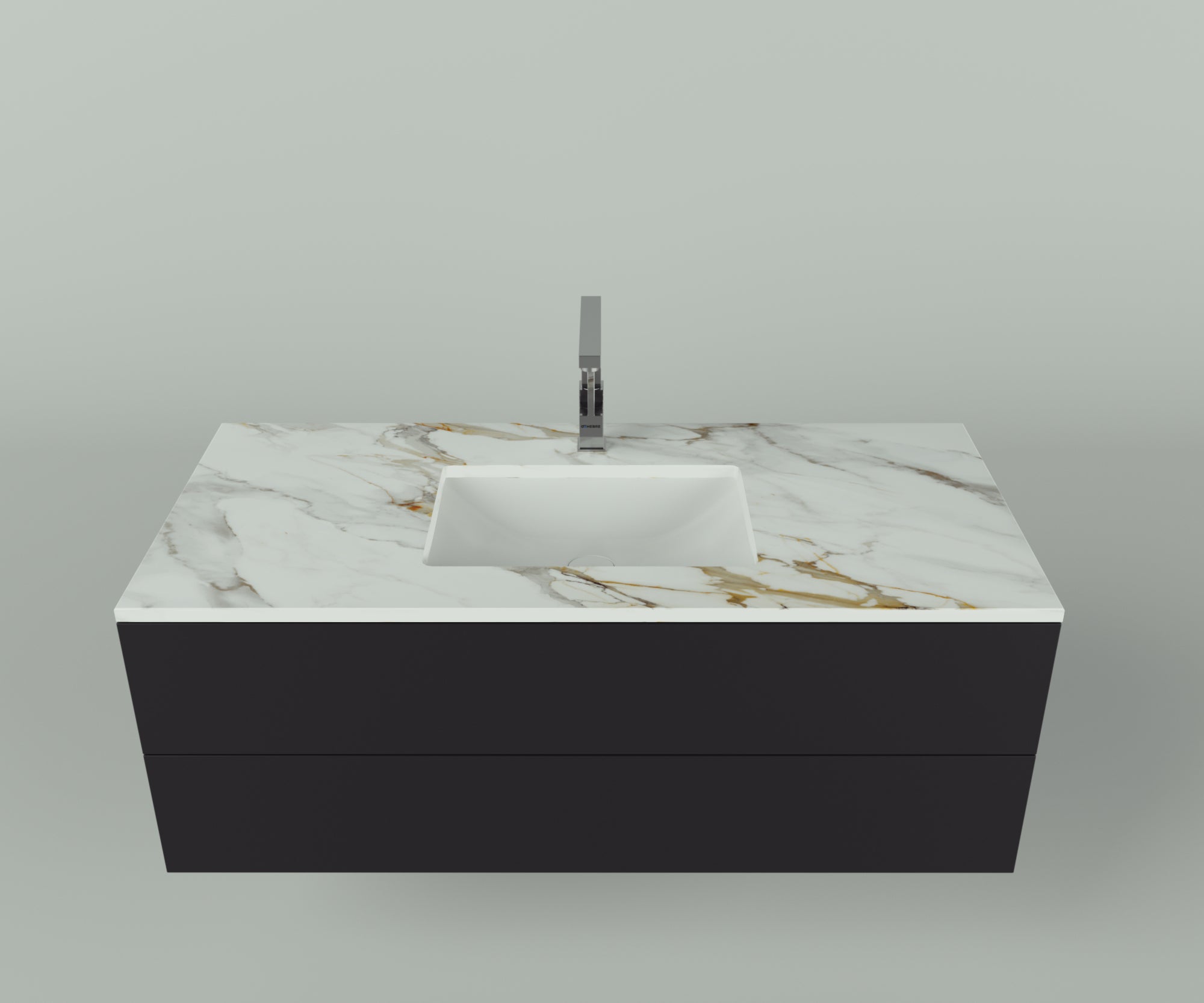 Savannah Collection: 48" Single Over Cabinet Vanity Top with Ceramic Sink - Lavvabo
