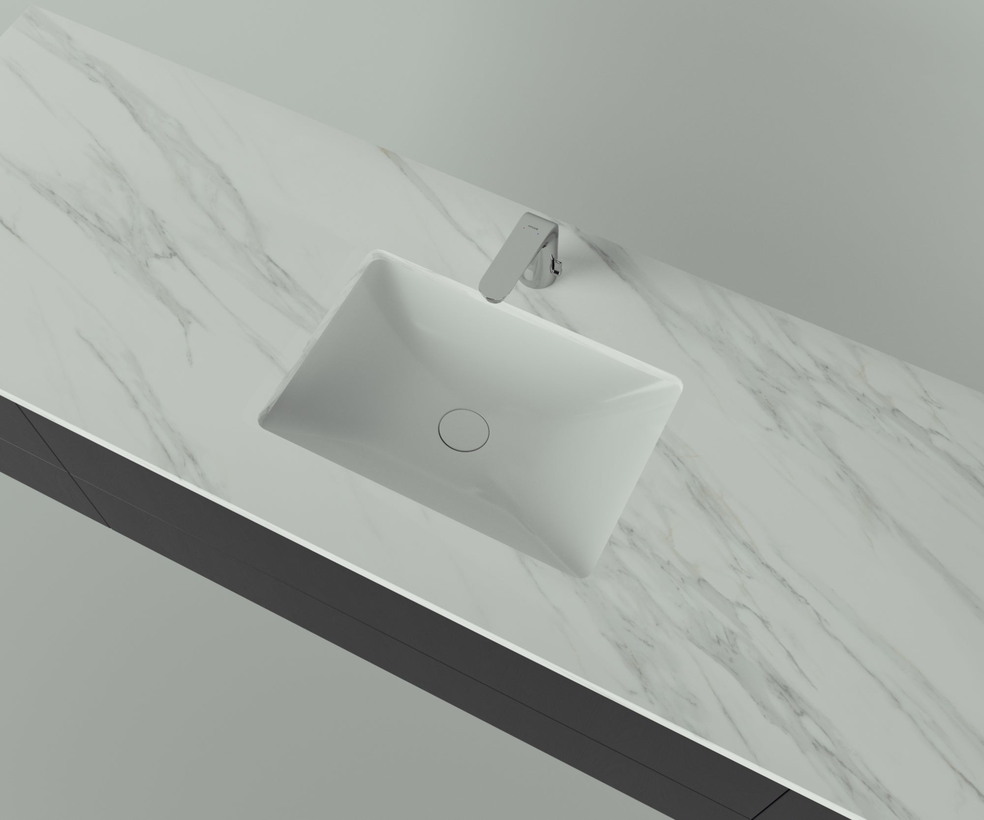 Savannah Collection: 72" Single Over Cabinet Vanity Top with Ceramic Sink - Lavvabo