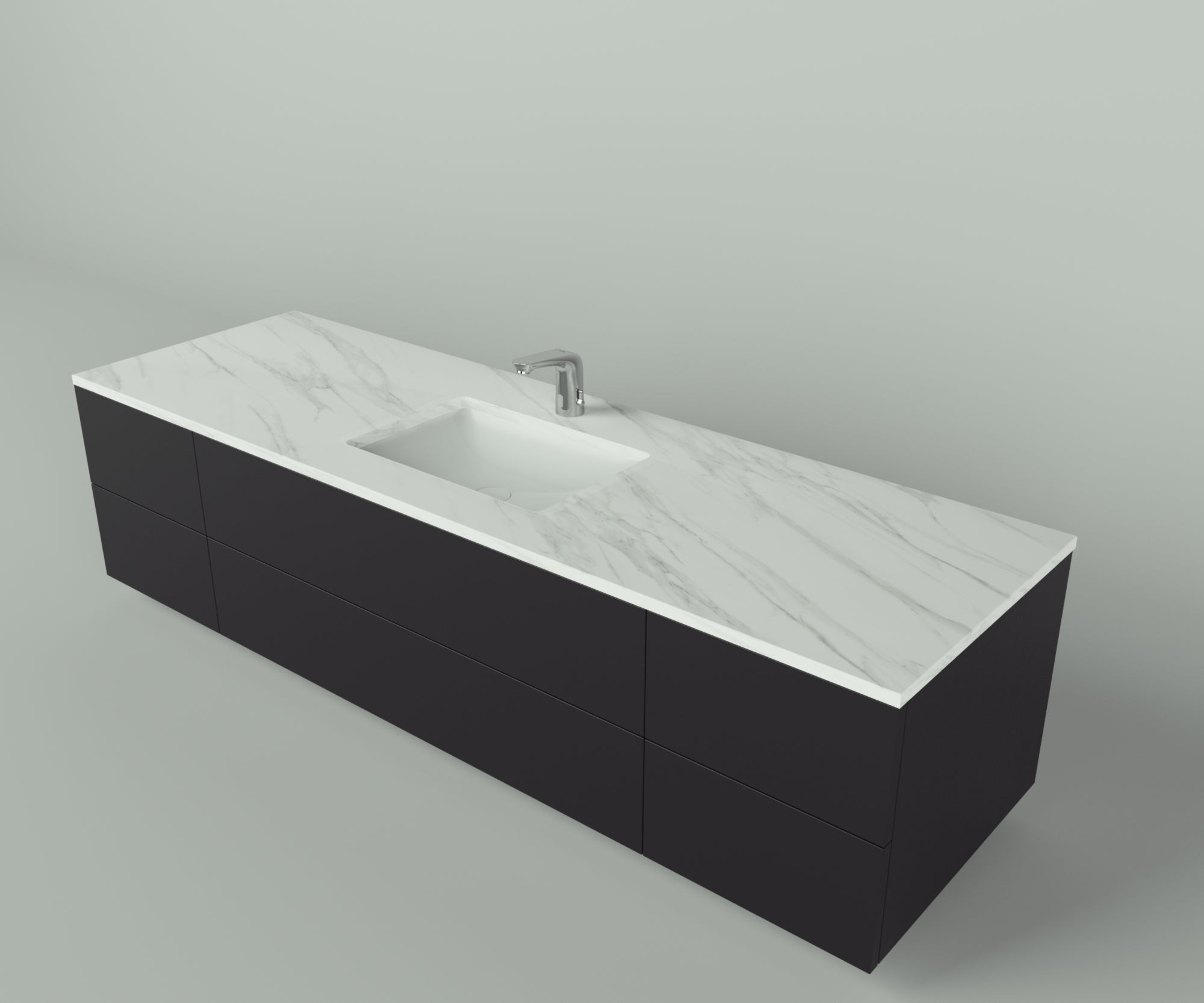 Savannah Collection: 72" Single Over Cabinet Vanity Top with Ceramic Sink - Lavvabo