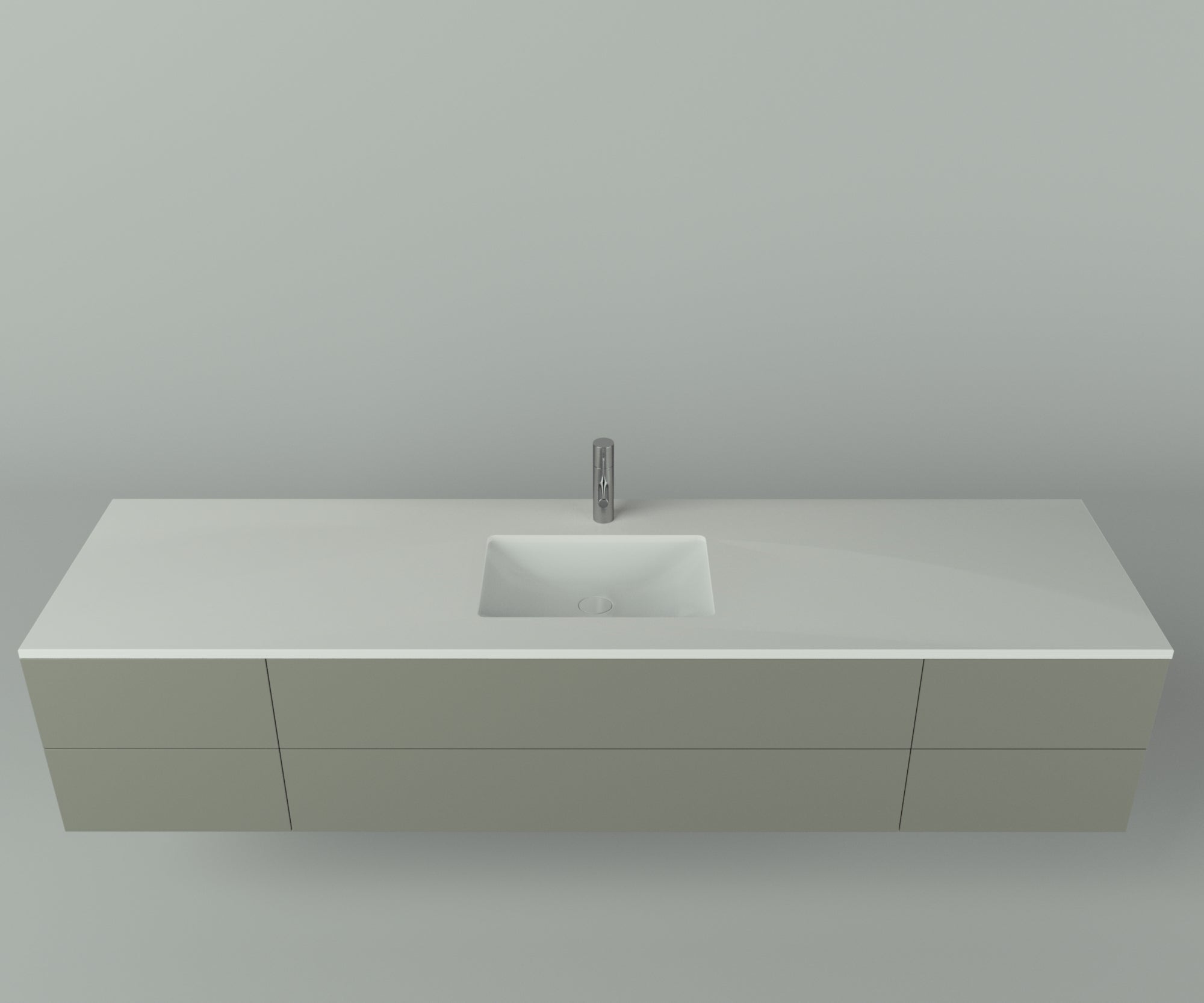 Savannah Collection: 84" Single Over Cabinet Vanity Top with Ceramic Sink - Lavvabo