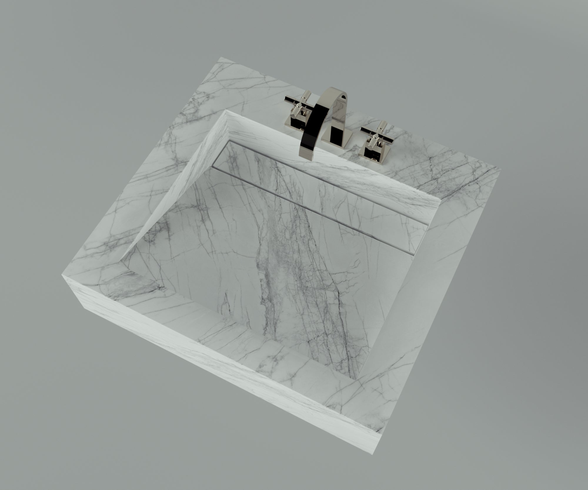 Houston Collection: 24" Single Floating Vanity Top with Integrated Sink - Lavvabo