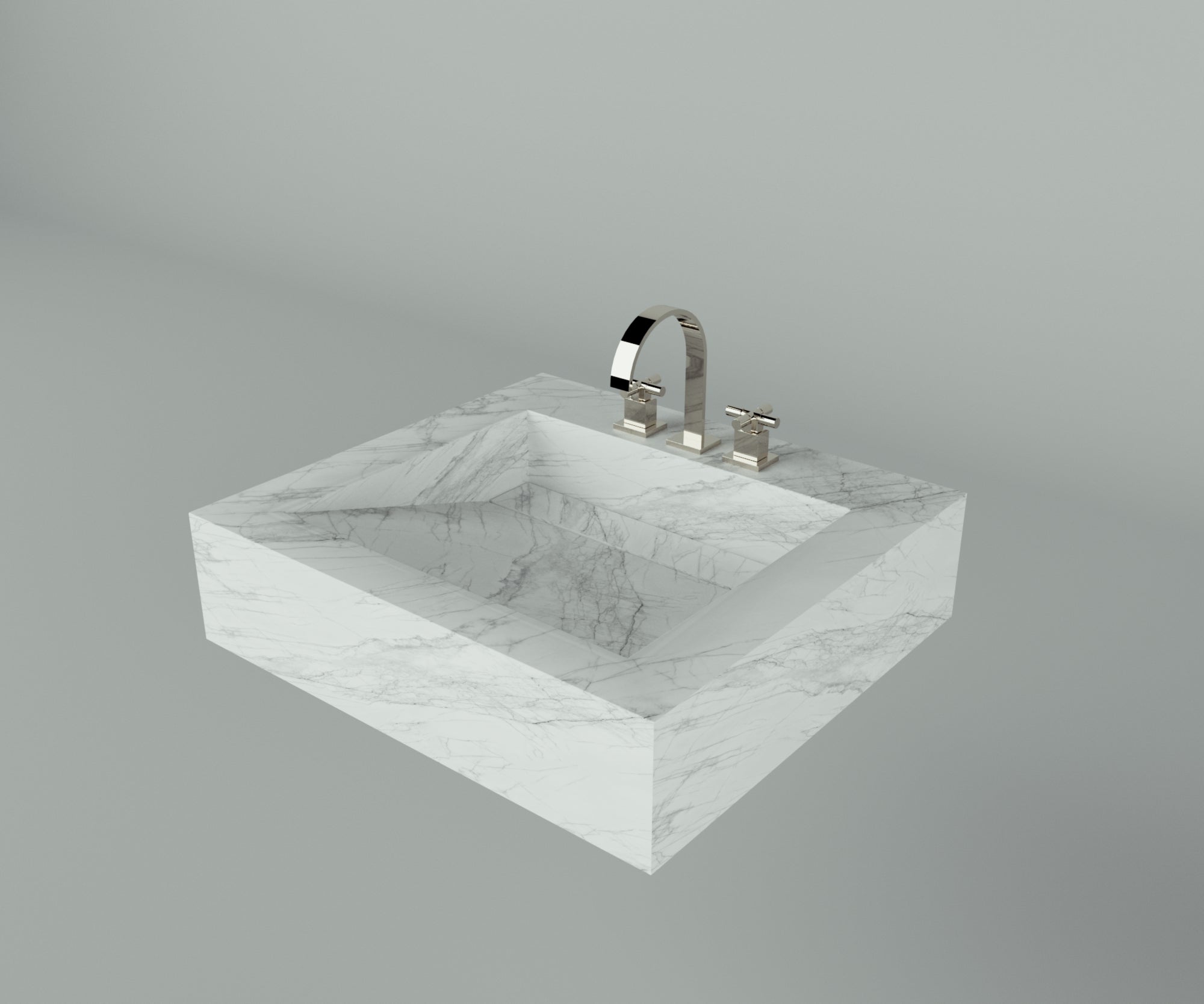 Houston Collection: 24" Single Floating Vanity Top with Integrated Sink - Lavvabo