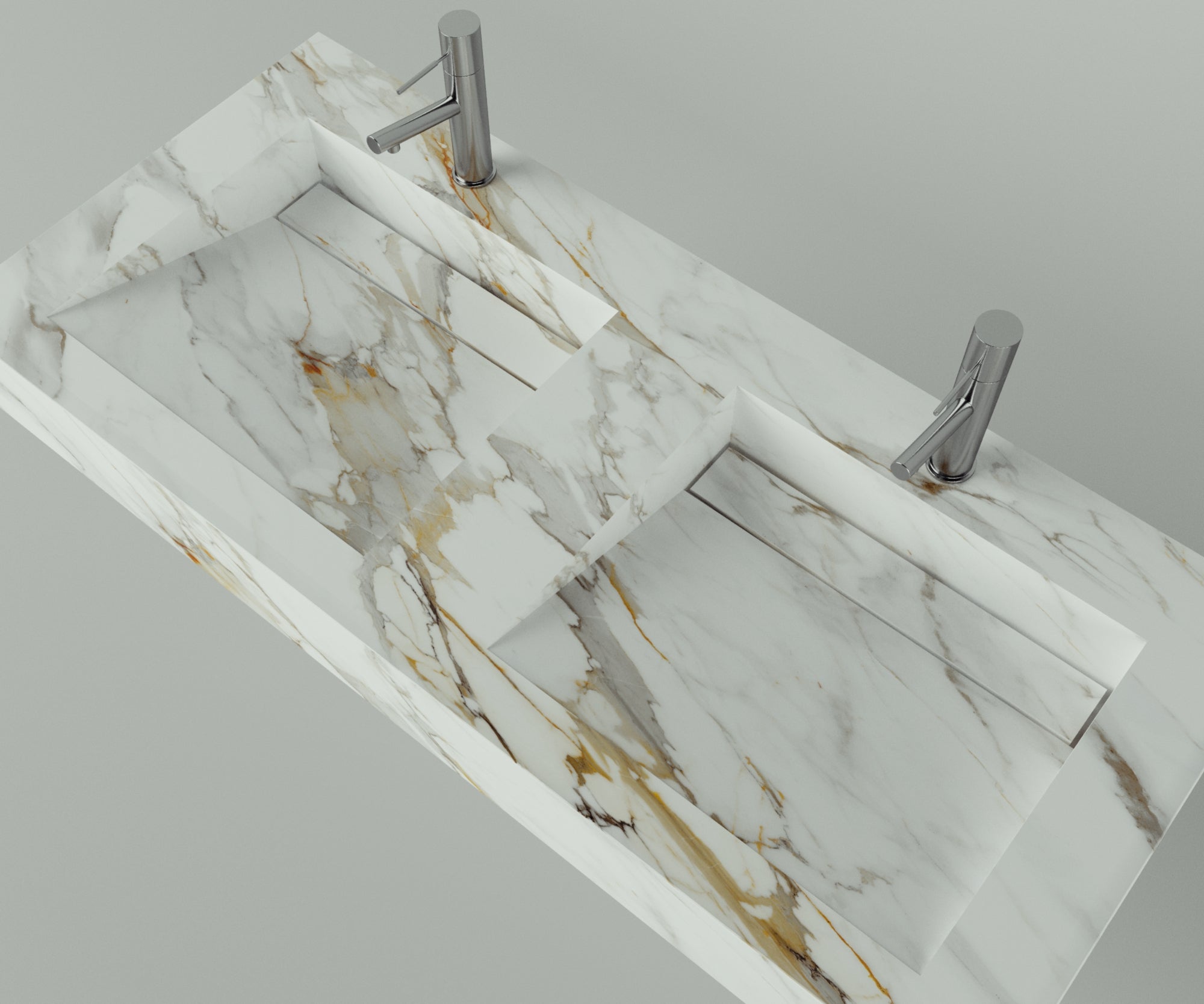 Houston Collection: 48" Double Floating Vanity Top with Integrated Sink - Lavvabo