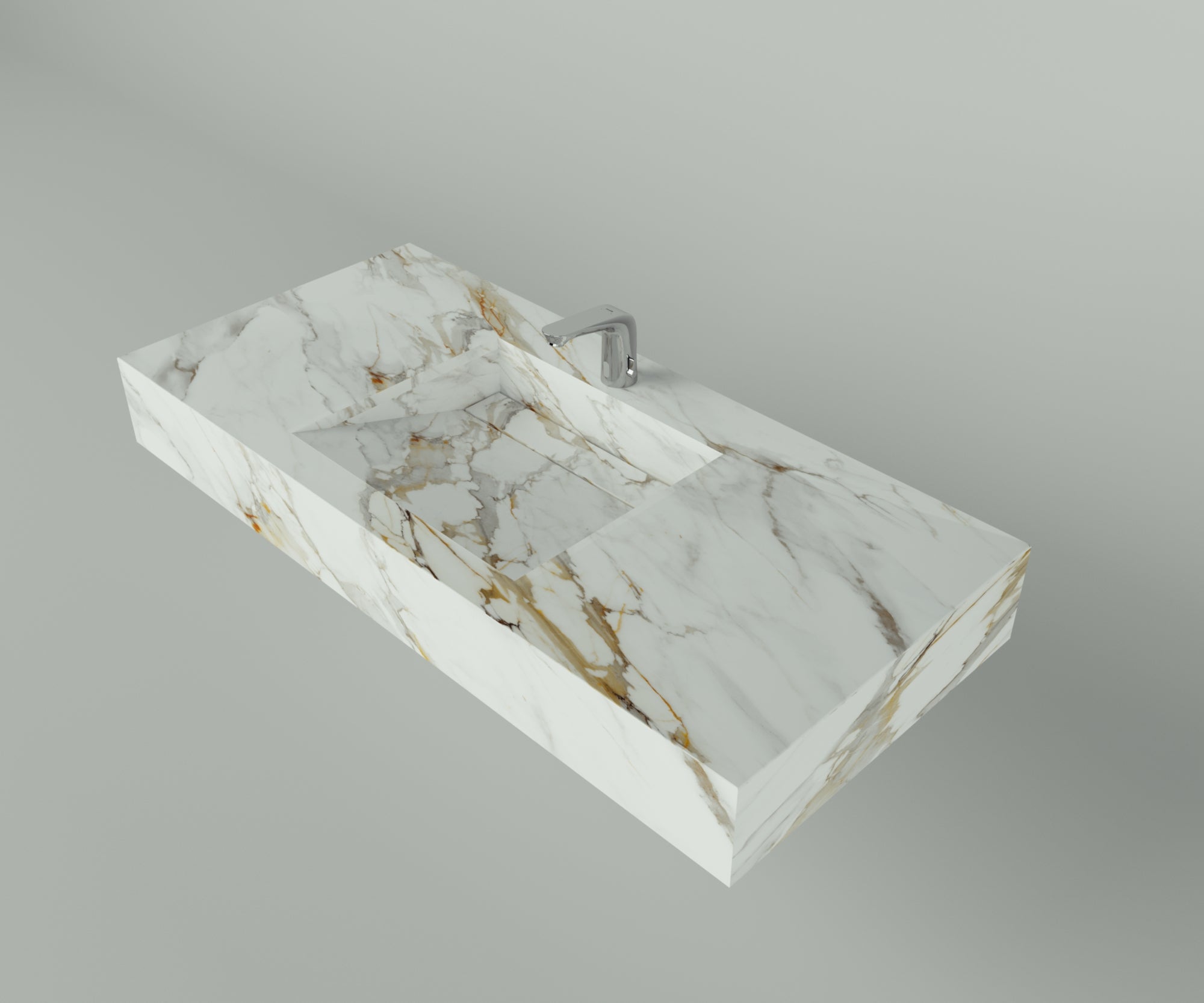 Houston Collection: 48" Single Floating Vanity Top with Integrated Sink - Lavvabo