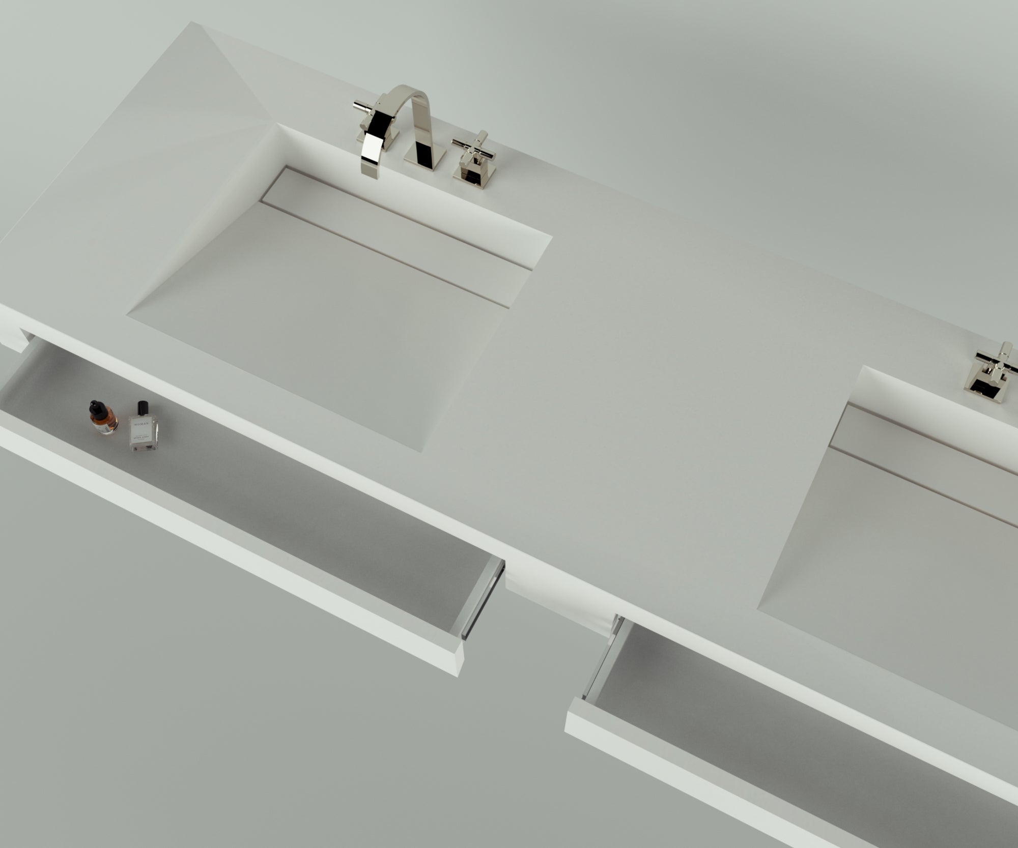 Double Integrated Sink Vanity Drawer - Lavvabo