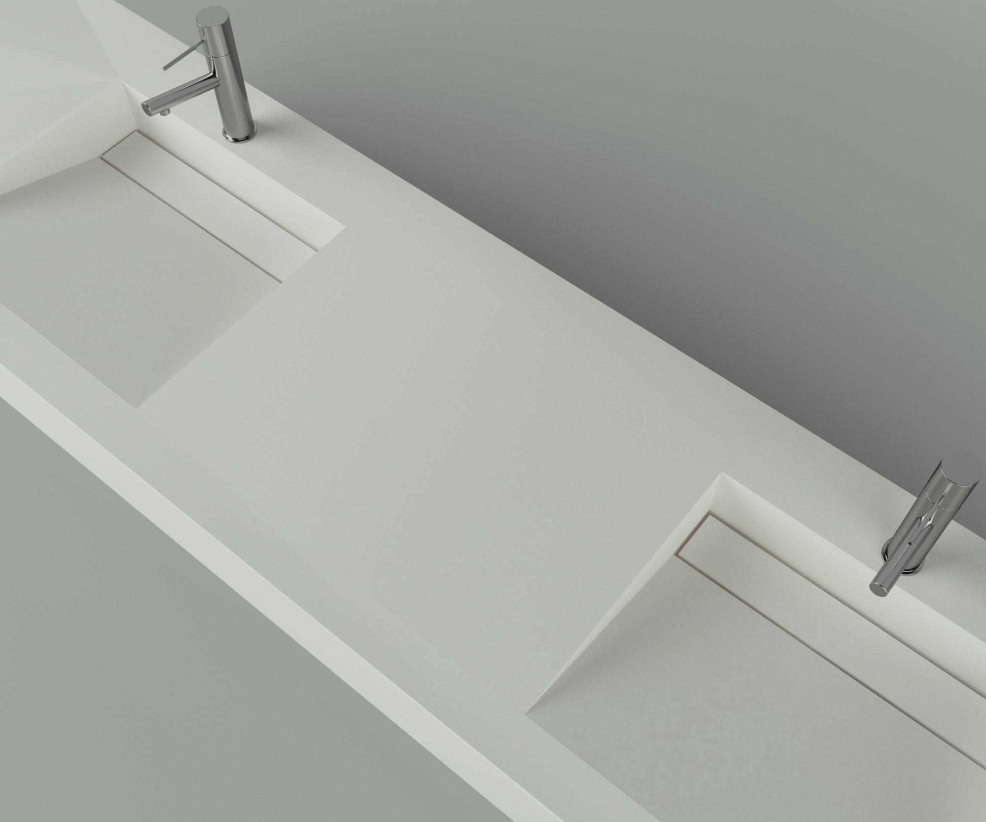 Houston Collection: 84" Double Floating Vanity Top with Integrated Sink - Lavvabo