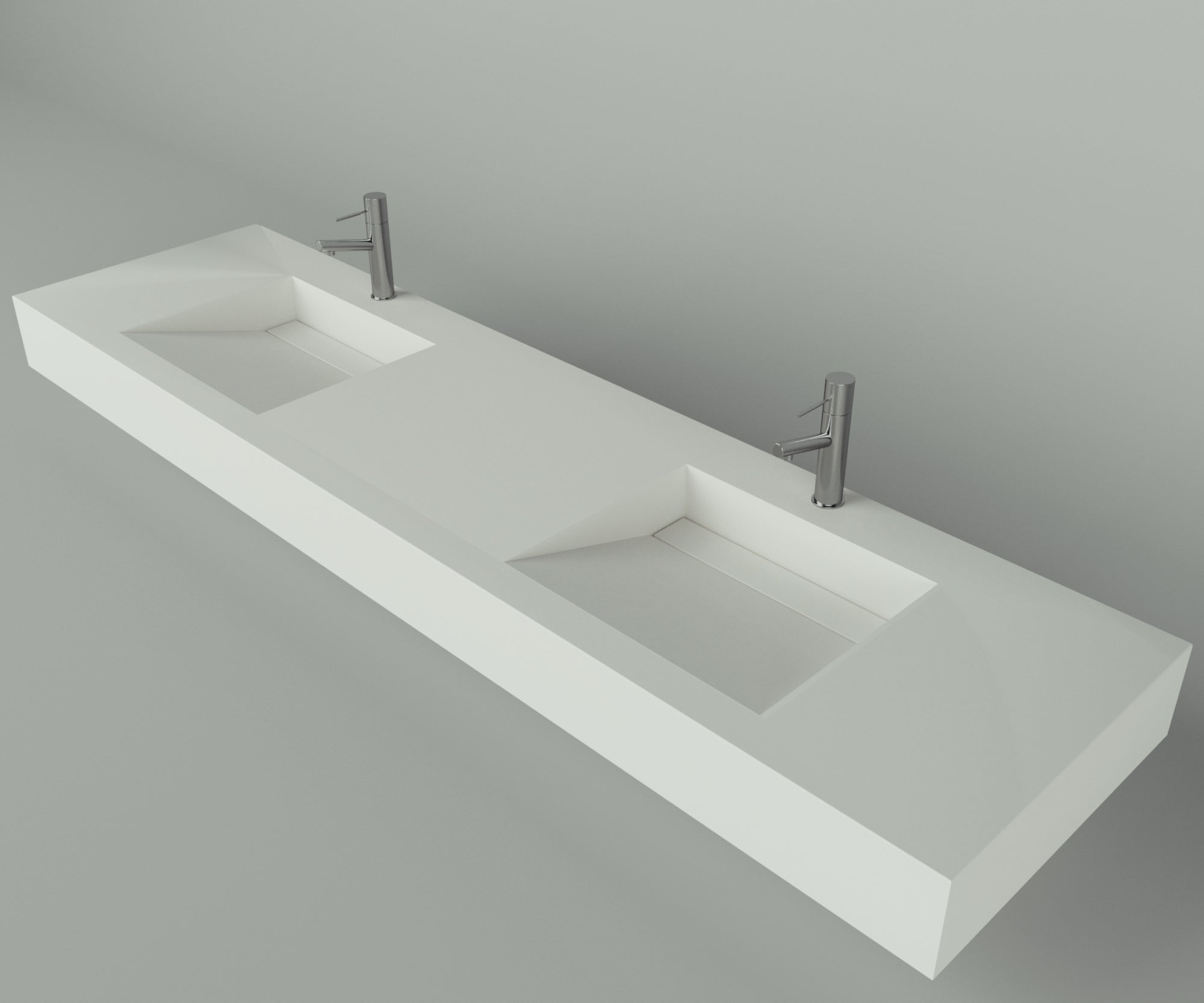 Houston Collection: 84" Double Floating Vanity Top with Integrated Sink - Lavvabo