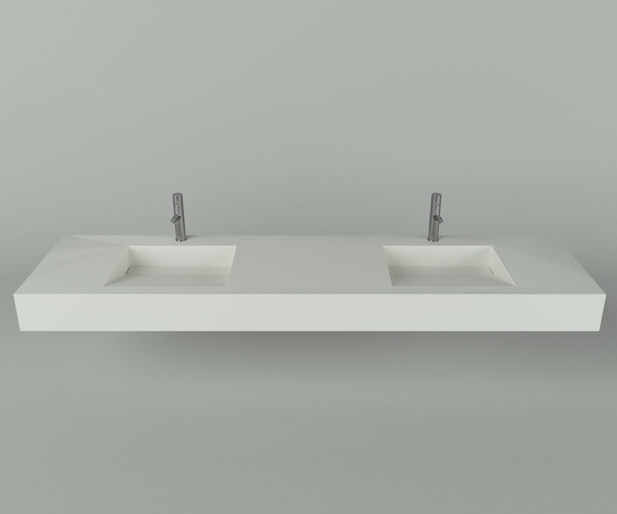 Houston Collection: 84" Double Floating Vanity Top with Integrated Sink - Lavvabo