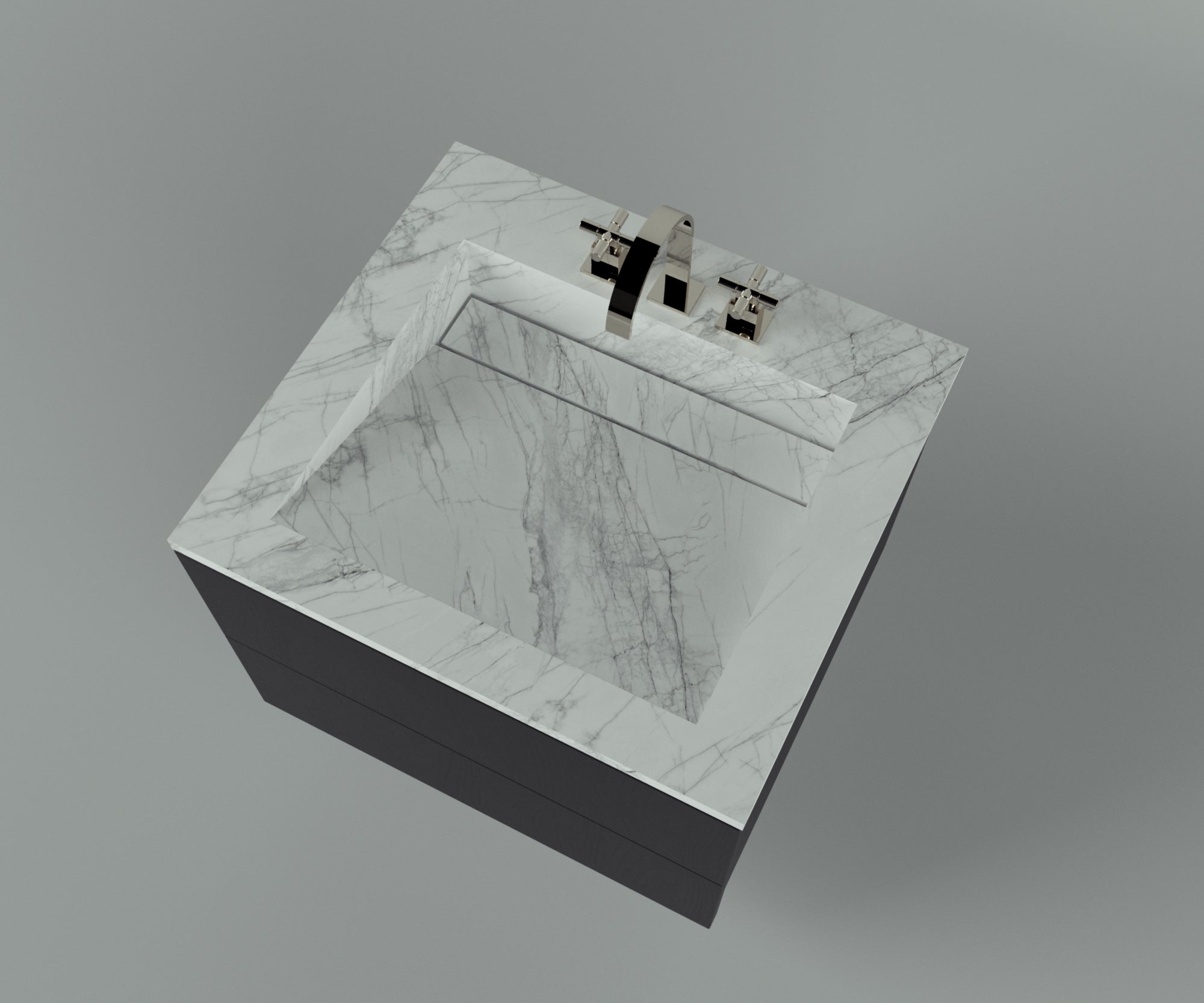 Manhattan Collection: 24" Single Over Cabinet Vanity Top with Integrated Sink - Lavvabo