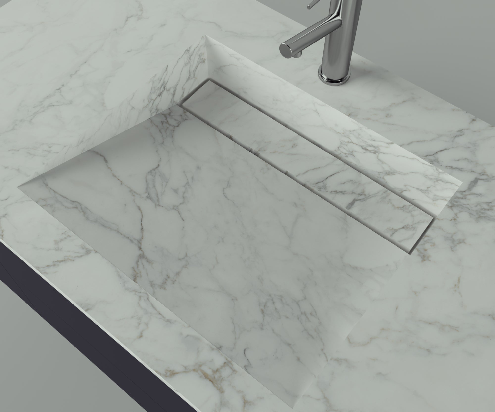 Manhattan Collection: 42" Single Over Cabinet Vanity Top with Integrated Sink - Lavvabo