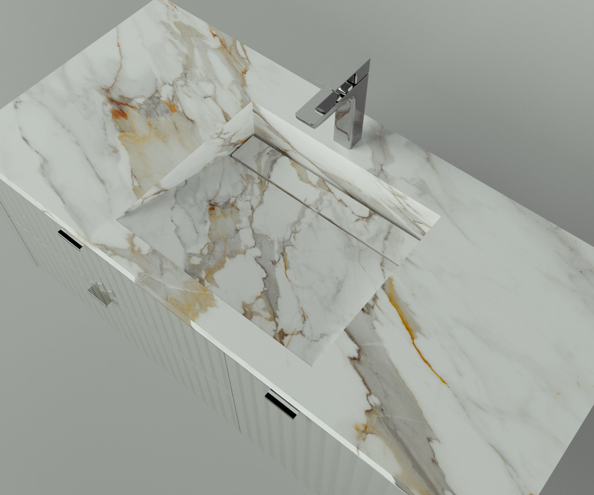 Manhattan Collection: 48" Single Over Cabinet Vanity Top with Integrated Sink - Lavvabo