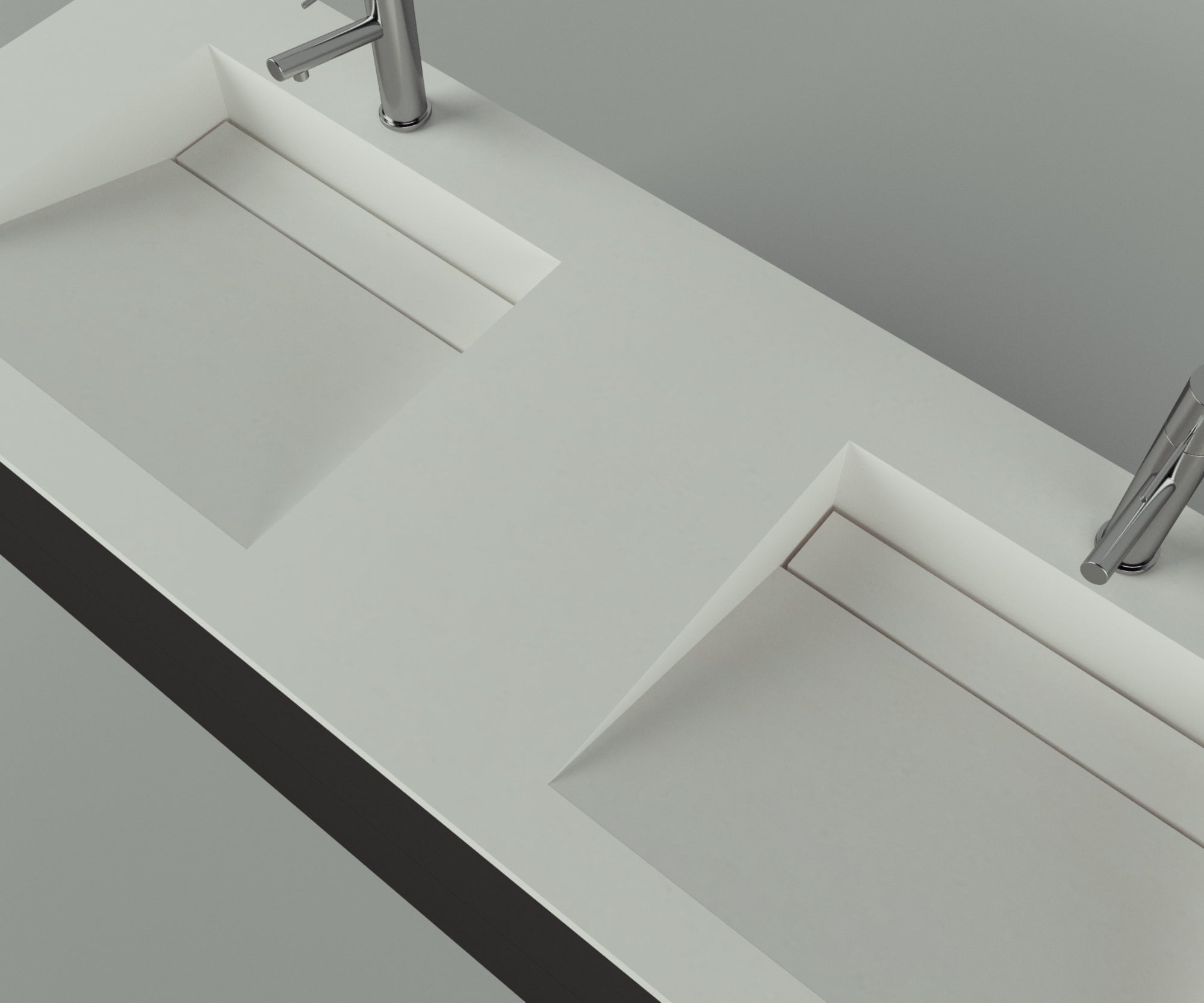 Manhattan Collection: 60" Double Over Cabinet Vanity Top with Integrated Sink - Lavvabo