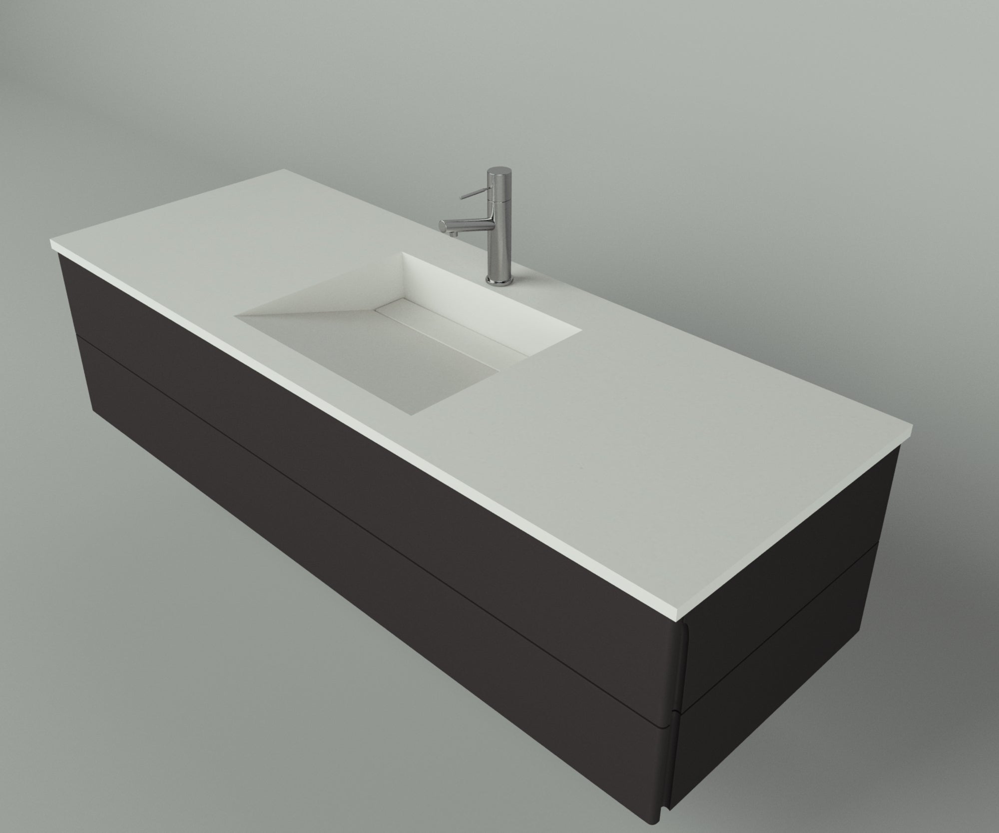 Manhattan Collection: 60" Single Over Cabinet Vanity Top with Integrated Sink - Lavvabo