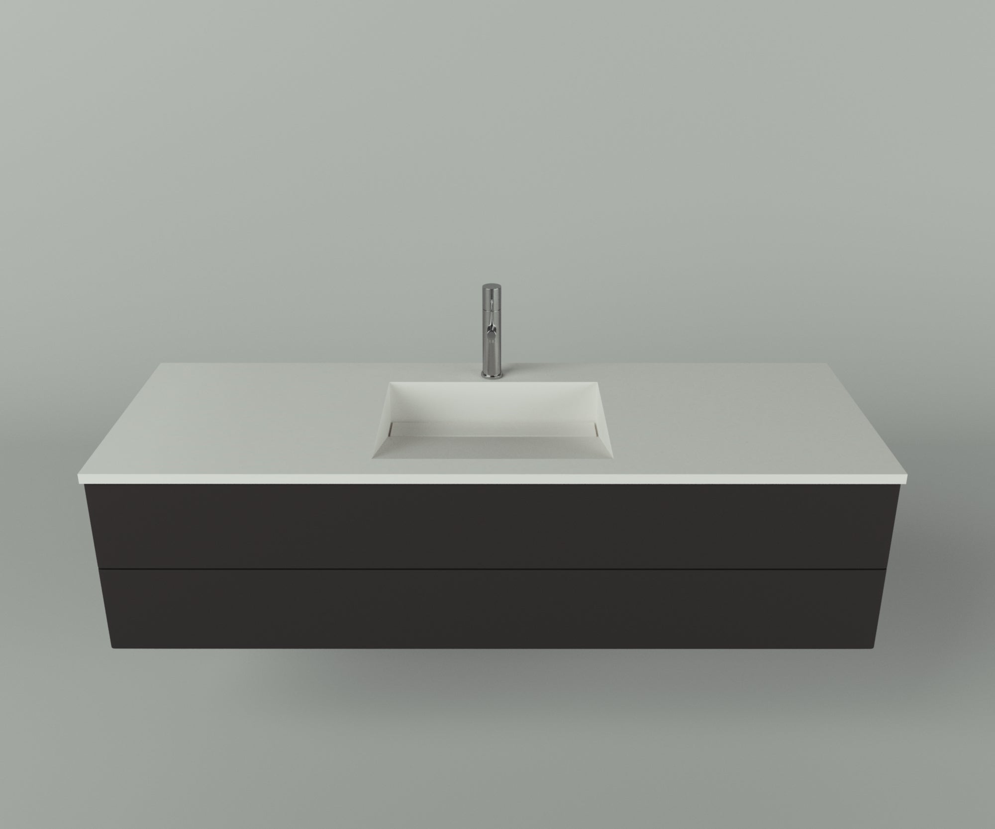 Manhattan Collection: 60" Single Over Cabinet Vanity Top with Integrated Sink - Lavvabo