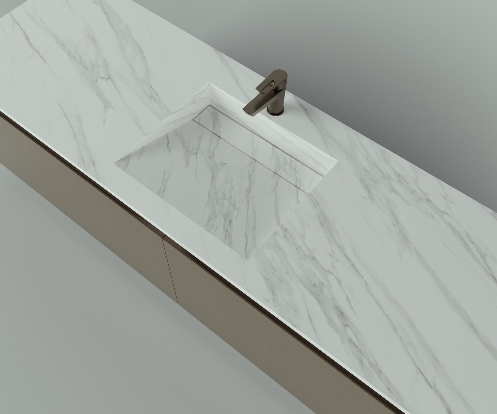 Manhattan Collection: 72" Single Over Cabinet Vanity Top with Integrated Sink - Lavvabo