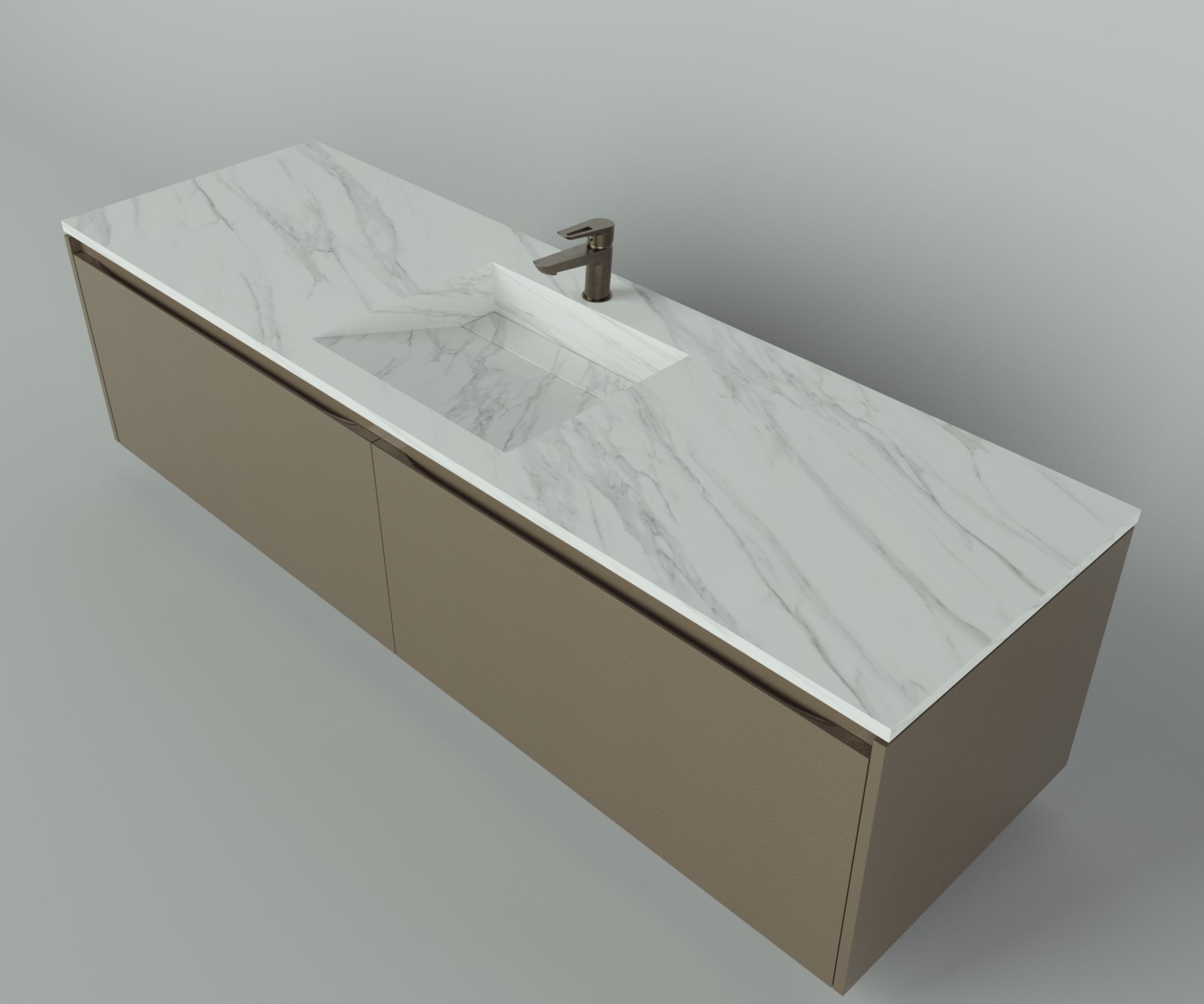 Manhattan Collection: 72" Single Over Cabinet Vanity Top with Integrated Sink - Lavvabo