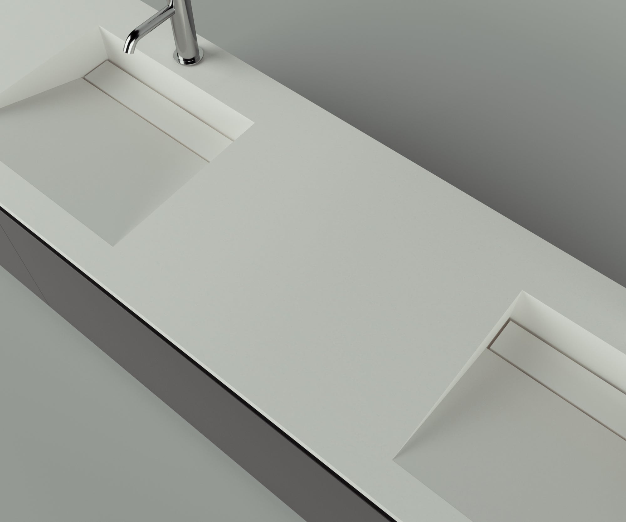 Manhattan Collection: 84" Double Over Cabinet Vanity Top with Integrated Sink - Lavvabo