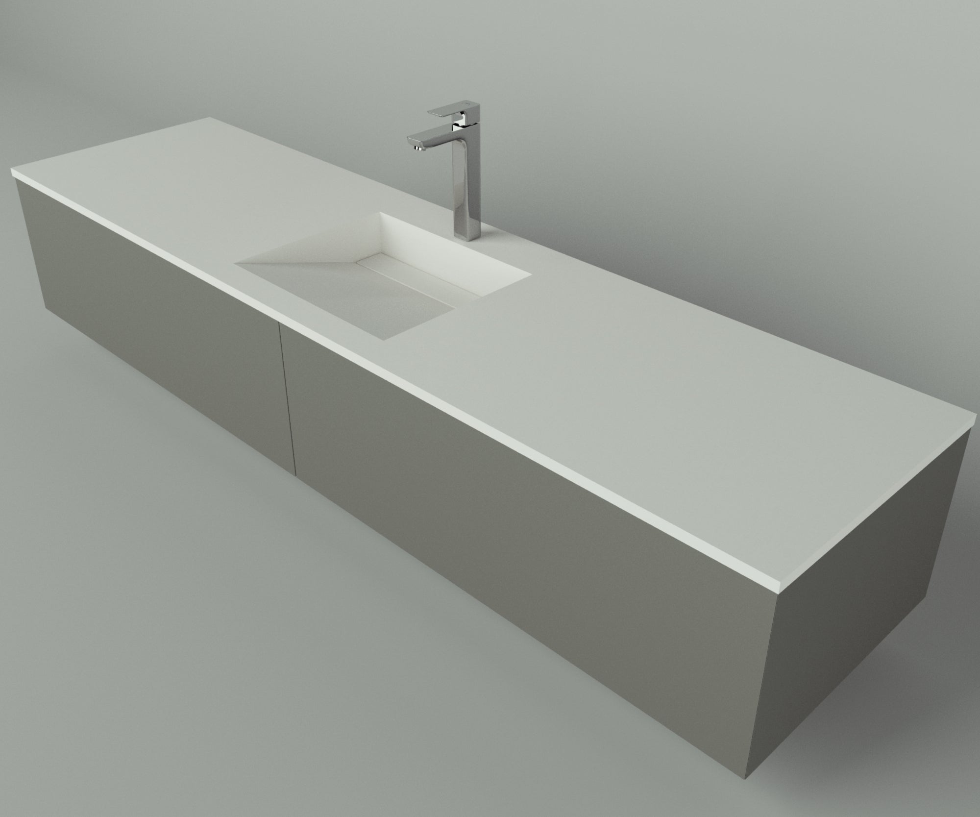 Manhattan Collection: 84" Single Over Cabinet Vanity Top with Integrated Sink - Lavvabo