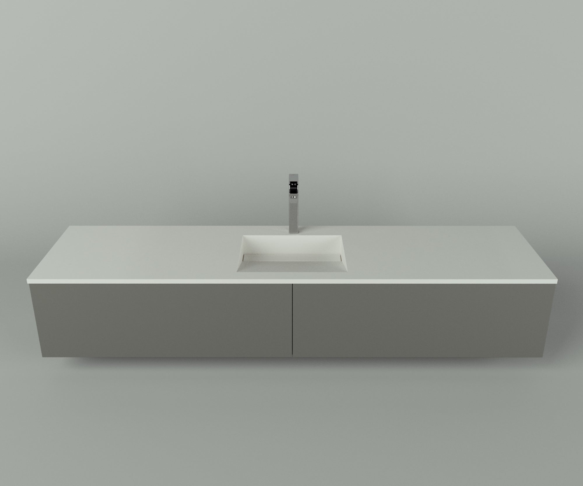 Manhattan Collection: 84" Single Over Cabinet Vanity Top with Integrated Sink - Lavvabo