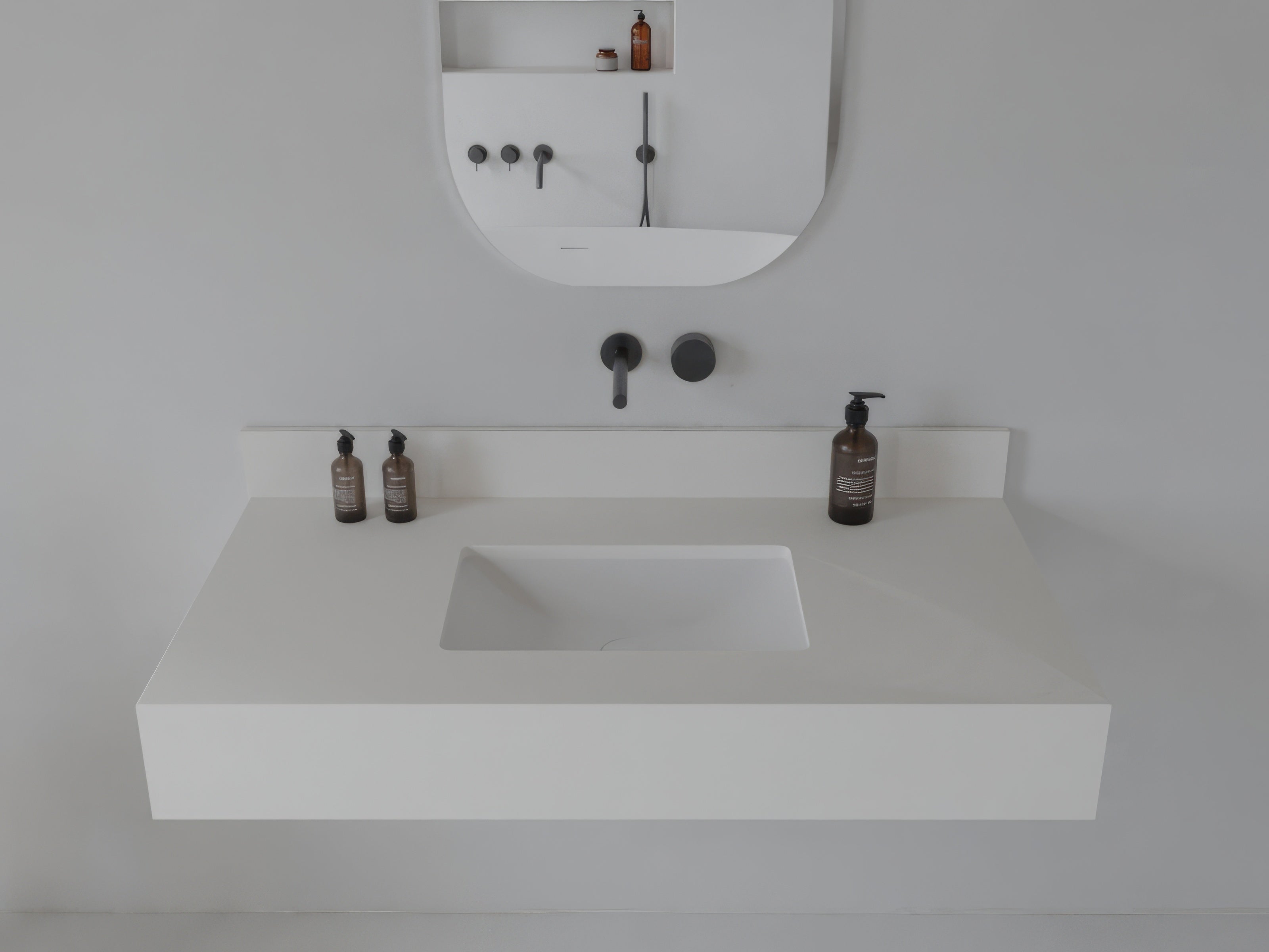 Santa Fe Collection: 42" Single Floating Vanity Top with Ceramic Sink - Lavvabo