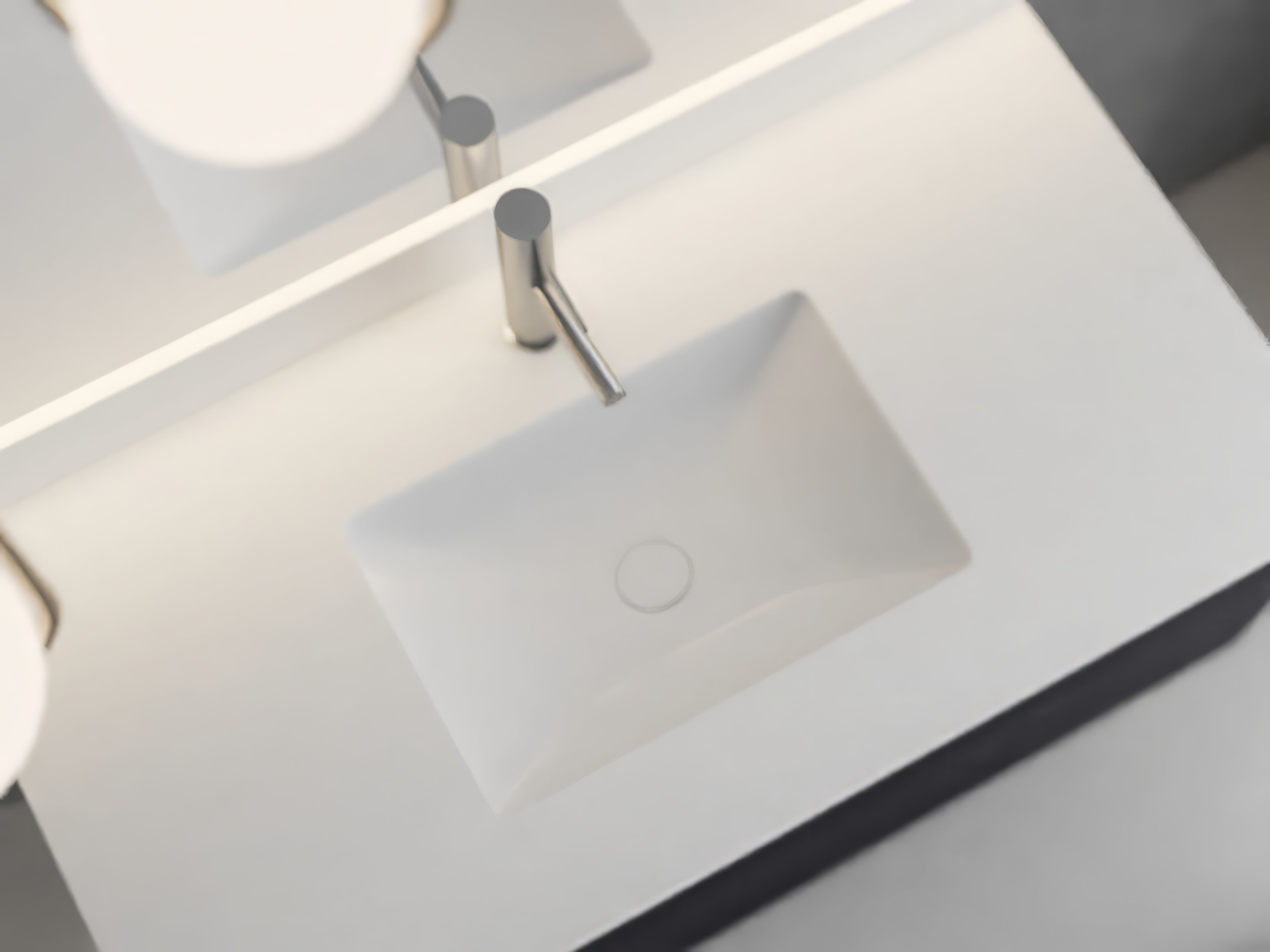 Savannah Collection: 42" Single Over Cabinet Vanity Top with Ceramic Sink - Lavvabo