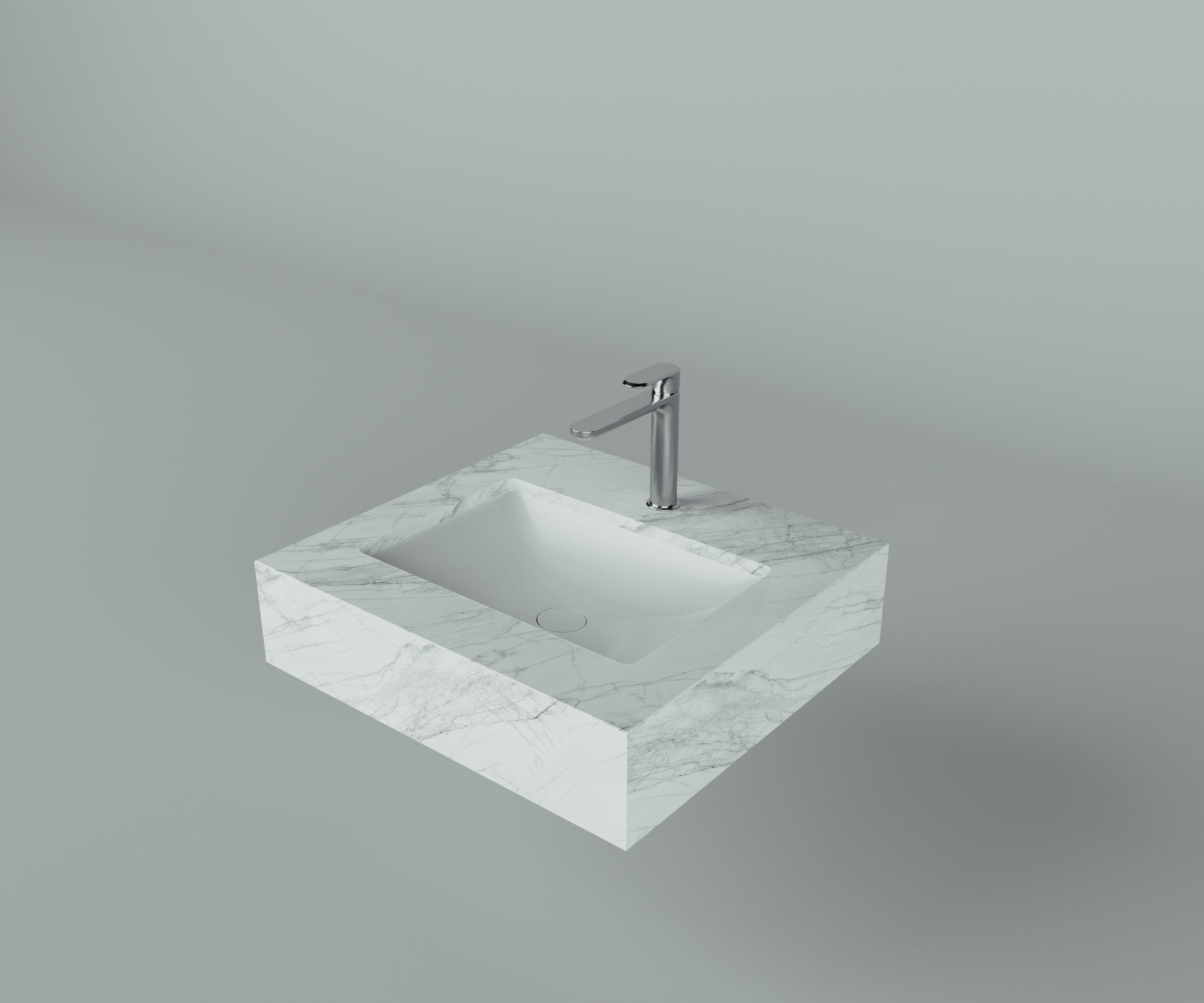 Santa Fe Collection: 24" Single Floating Vanity Top with Ceramic Sink - Lavvabo