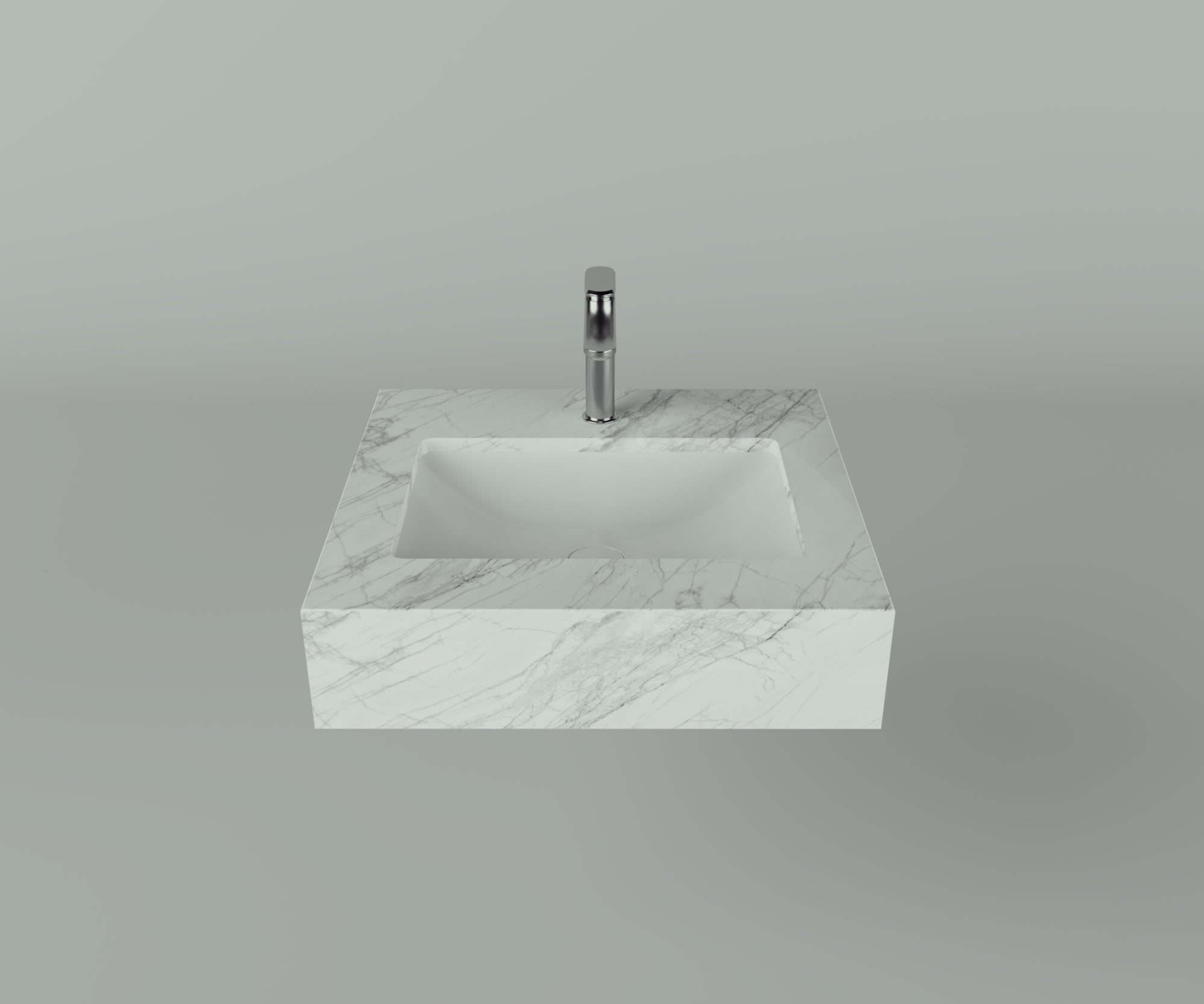 Santa Fe Collection: 24" Single Floating Vanity Top with Ceramic Sink - Lavvabo