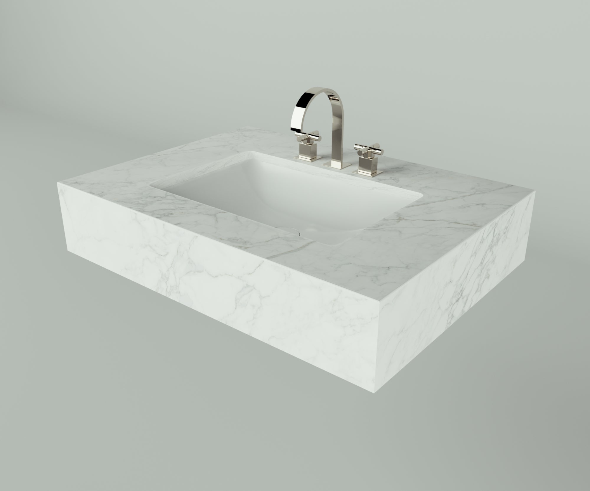 Santa Fe Collection: 30" Single Floating Vanity Top with Ceramic Sink - Lavvabo