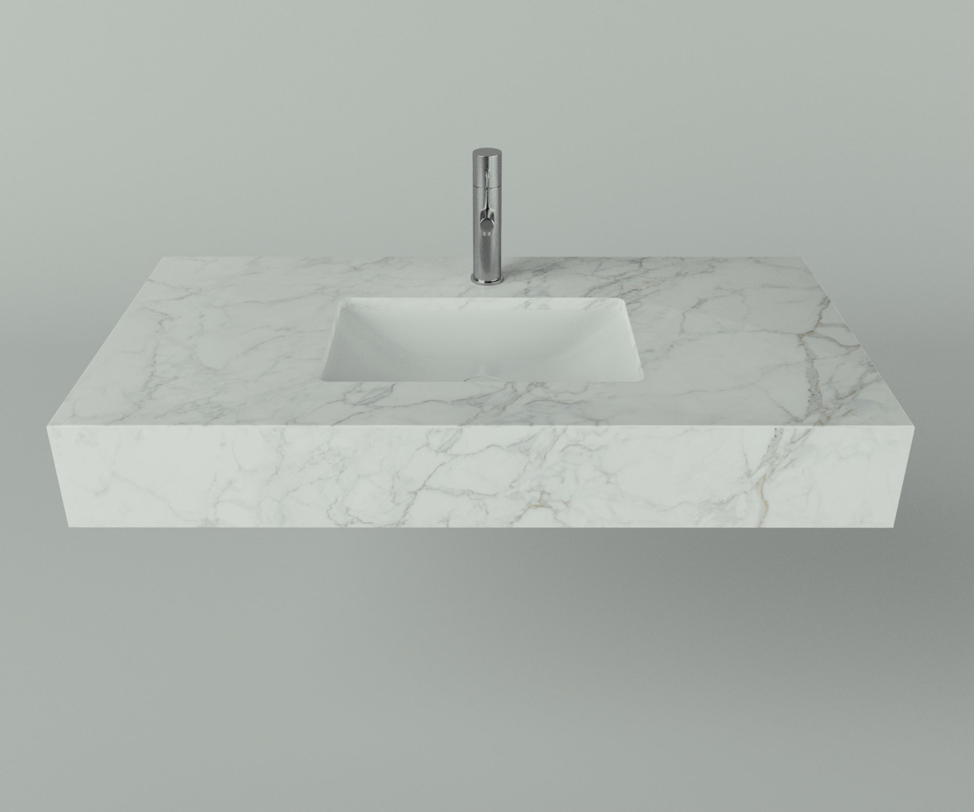 Santa Fe Collection: 42" Single Floating Vanity Top with Ceramic Sink - Lavvabo