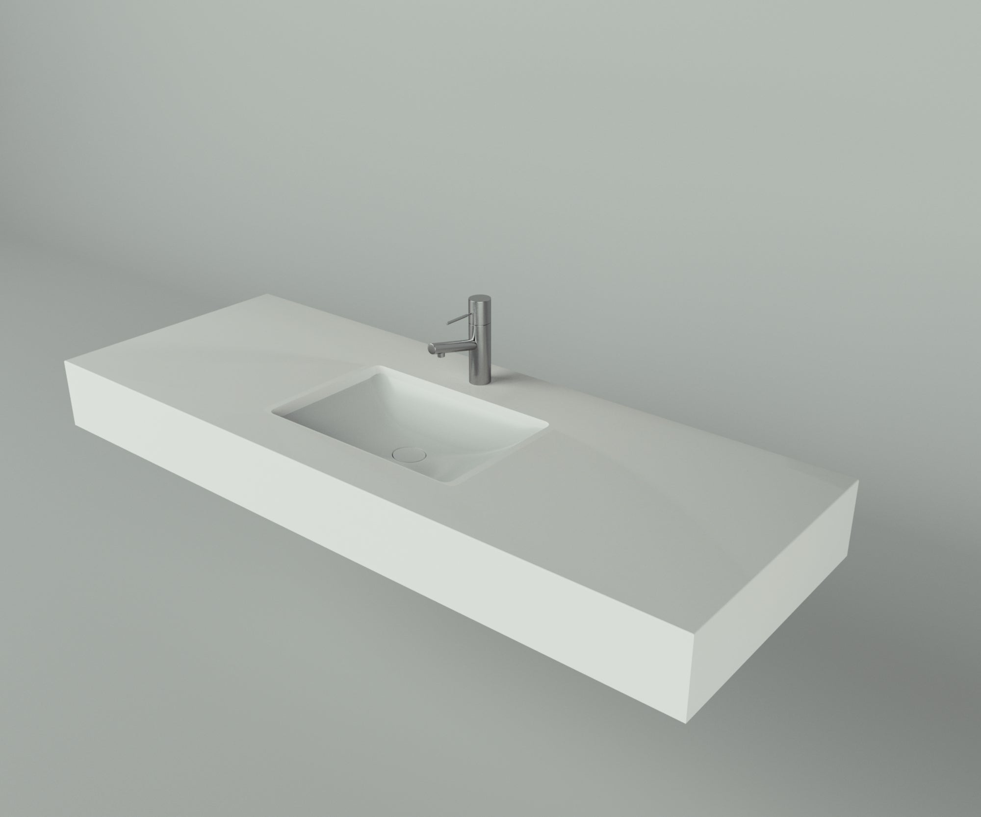 Santa Fe Collection: 60" Single Floating Vanity Top with Ceramic Sink - Lavvabo
