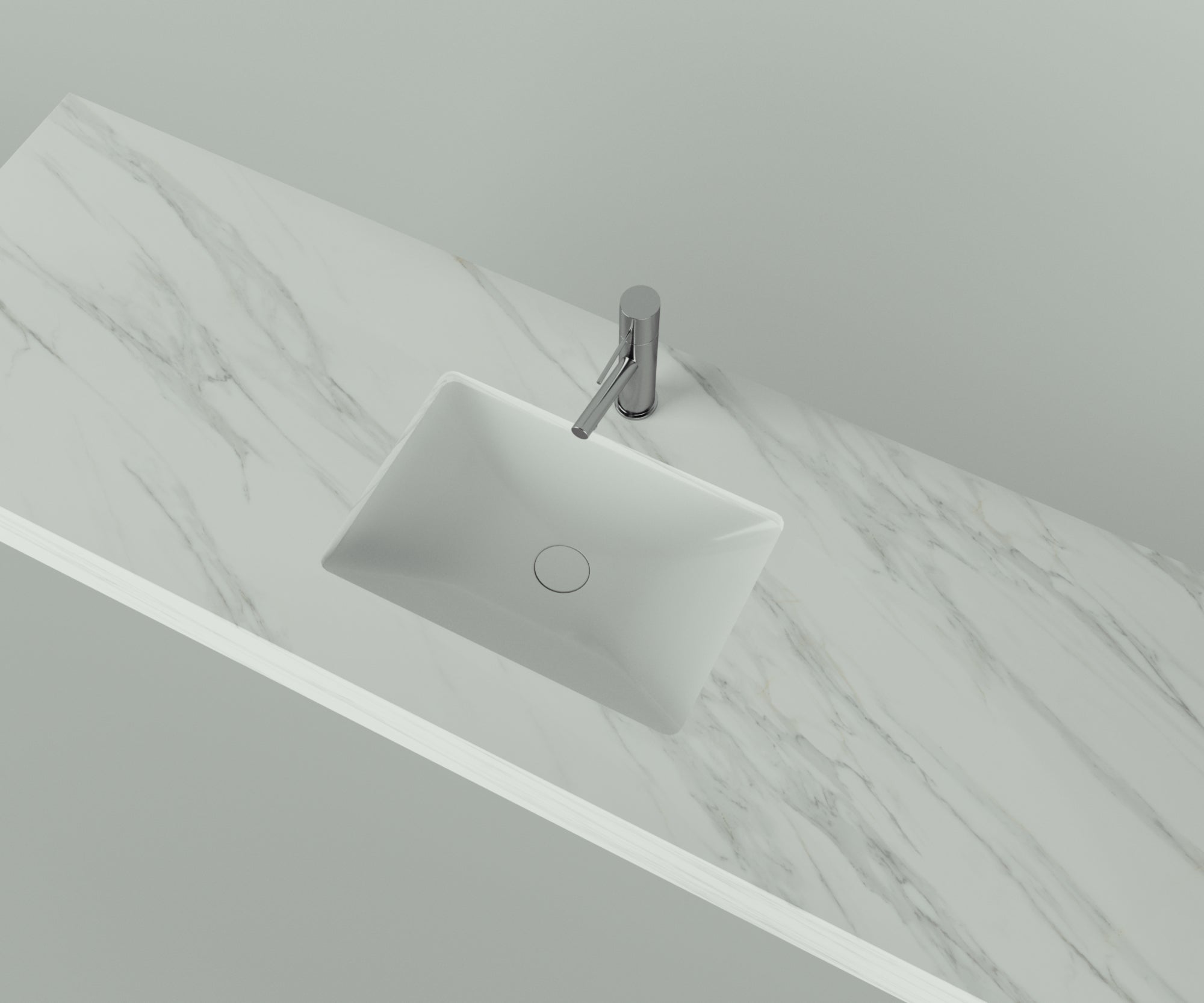 Santa Fe Collection: 72" Single Floating Vanity Top with Ceramic Sink - Lavvabo