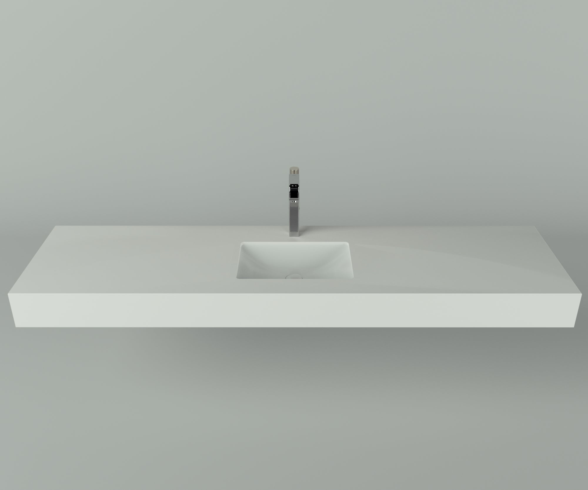 Santa Fe Collection: 84" Single Floating Vanity Top with Ceramic Sink - Lavvabo