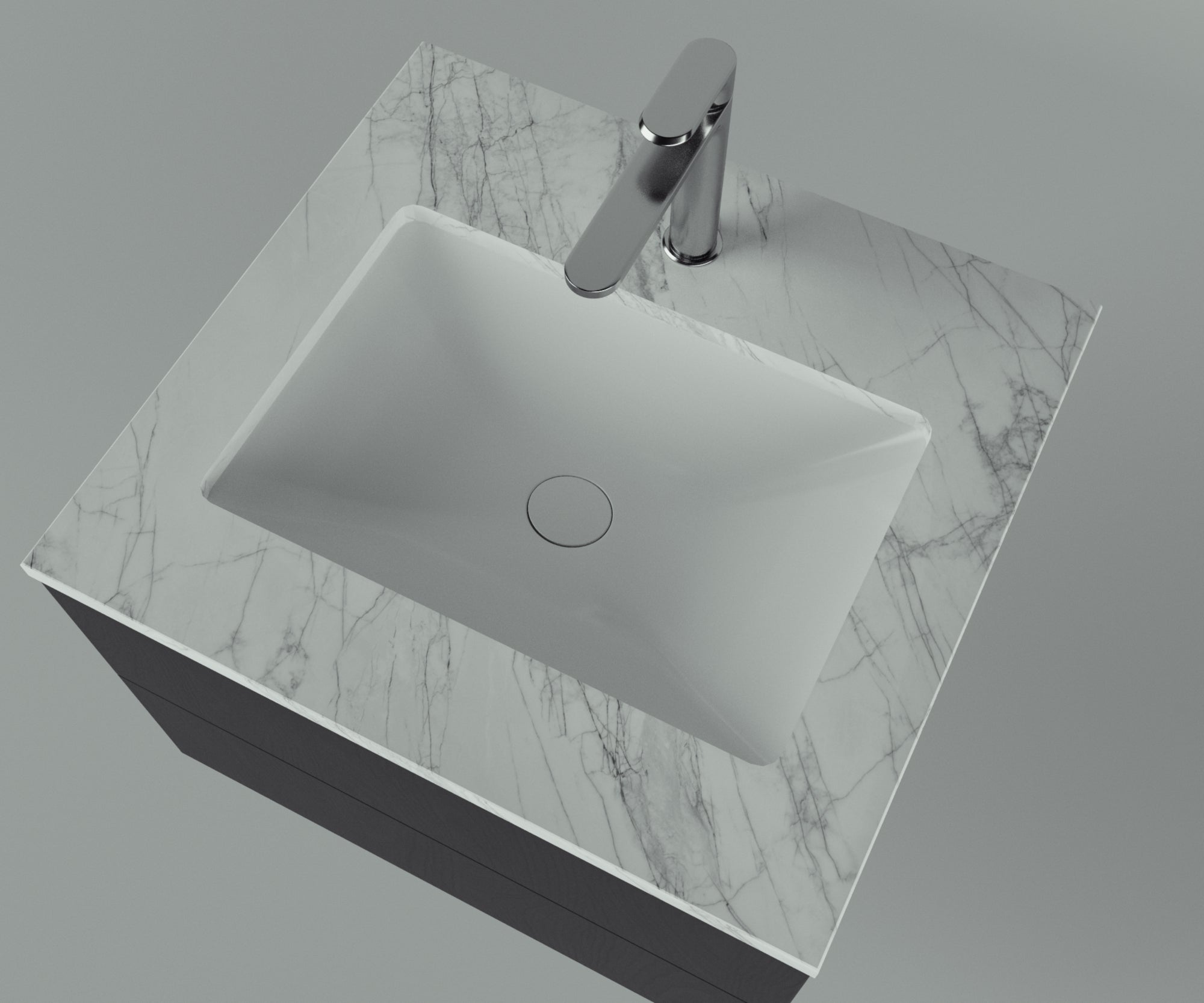 Savannah Collection: 24" Single Over Cabinet Vanity Top with Ceramic Sink - Lavvabo