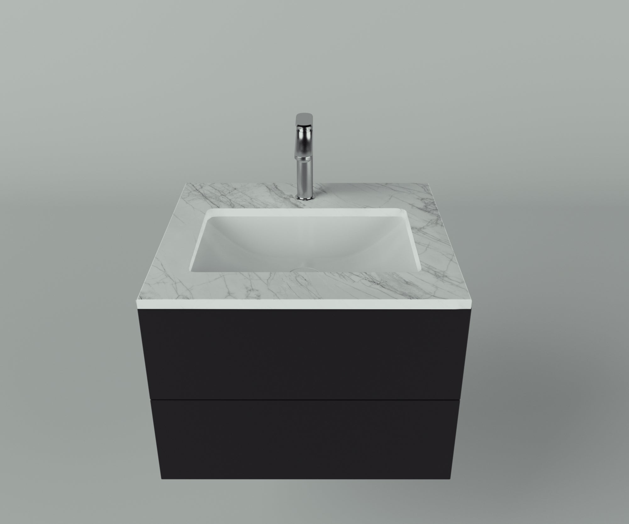 Savannah Collection: 24" Single Over Cabinet Vanity Top with Ceramic Sink - Lavvabo