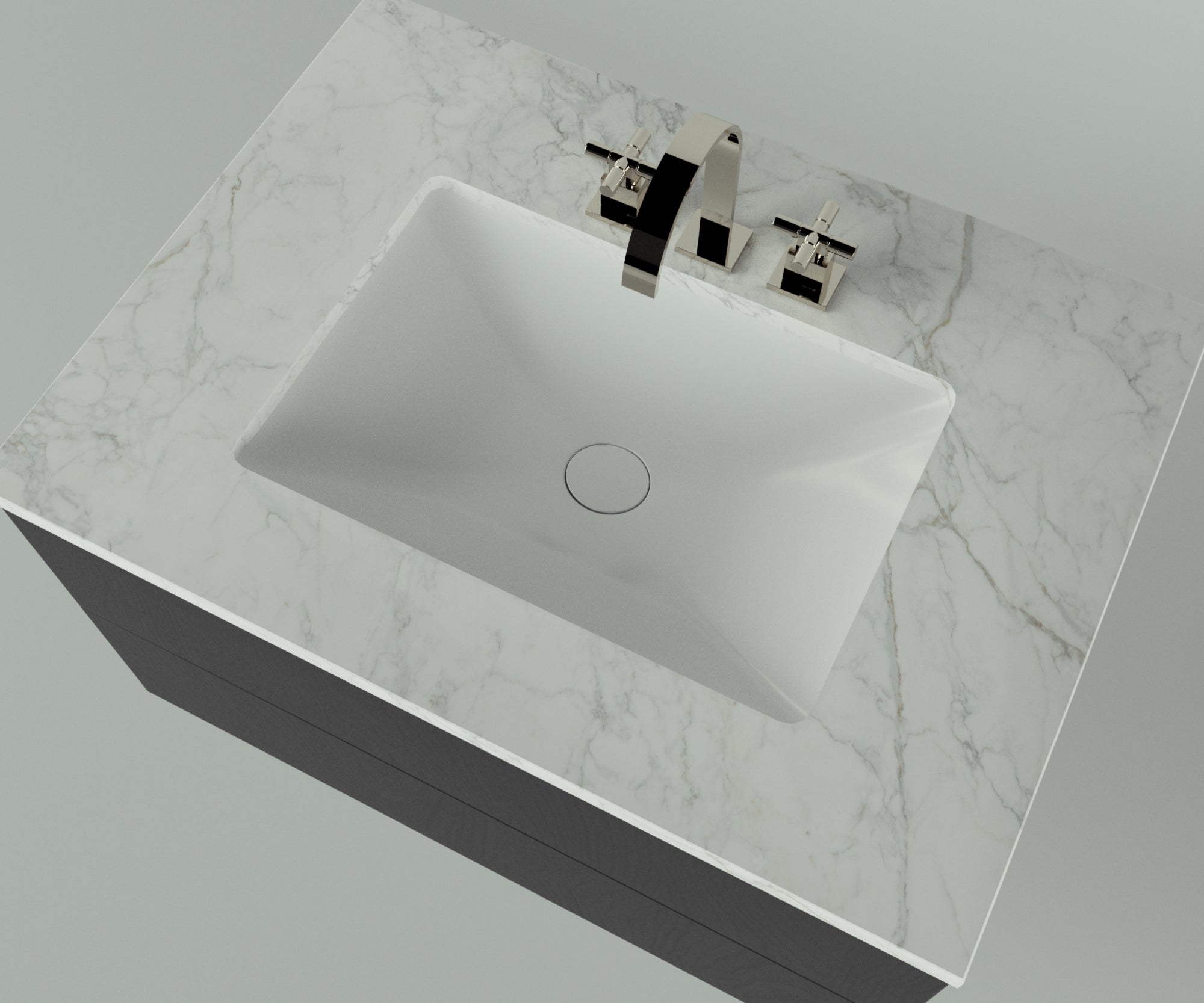 Savannah Collection: 30" Single Over Cabinet Vanity Top with Ceramic Sink - Lavvabo