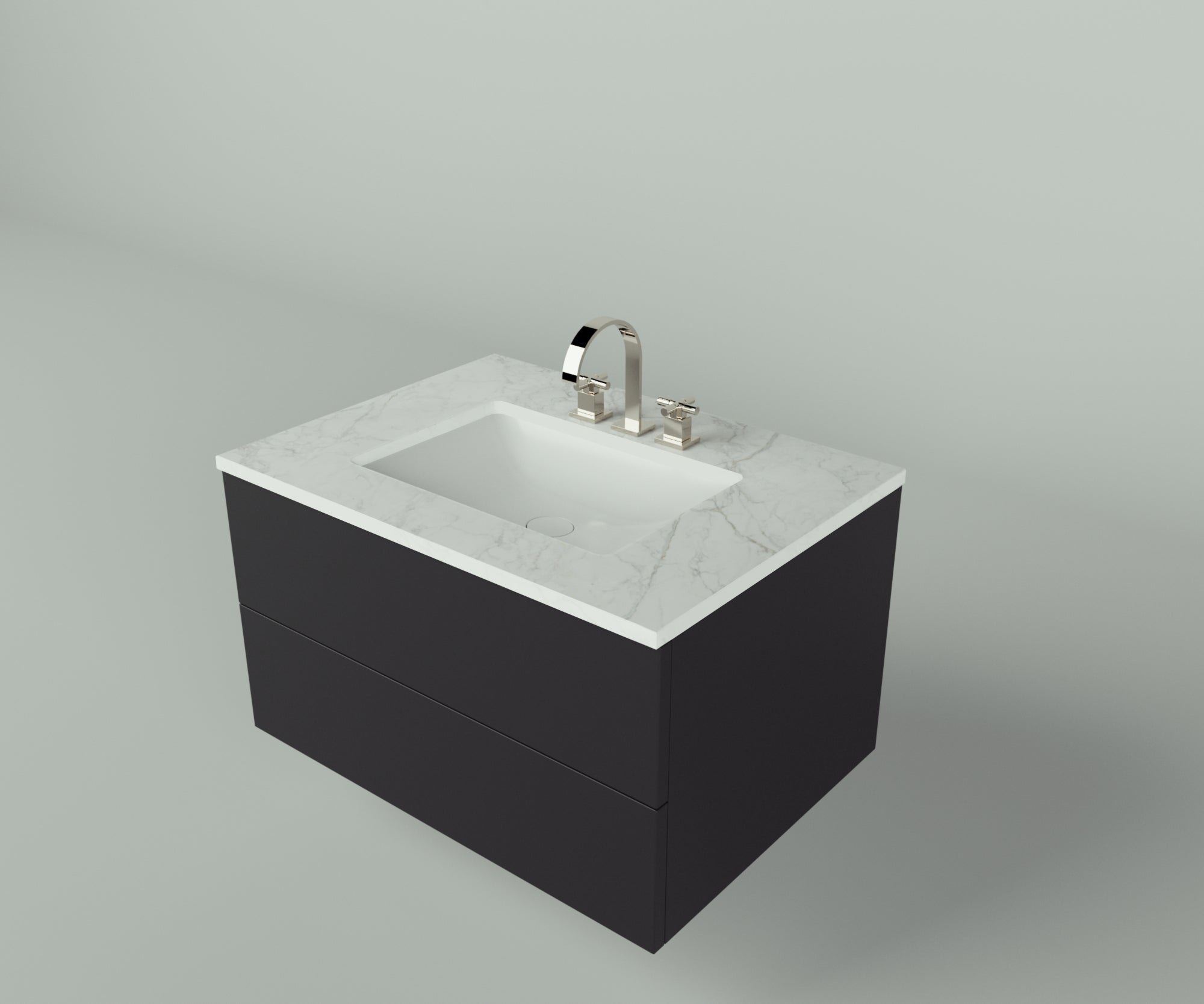 Savannah Collection: 30" Single Over Cabinet Vanity Top with Ceramic Sink - Lavvabo