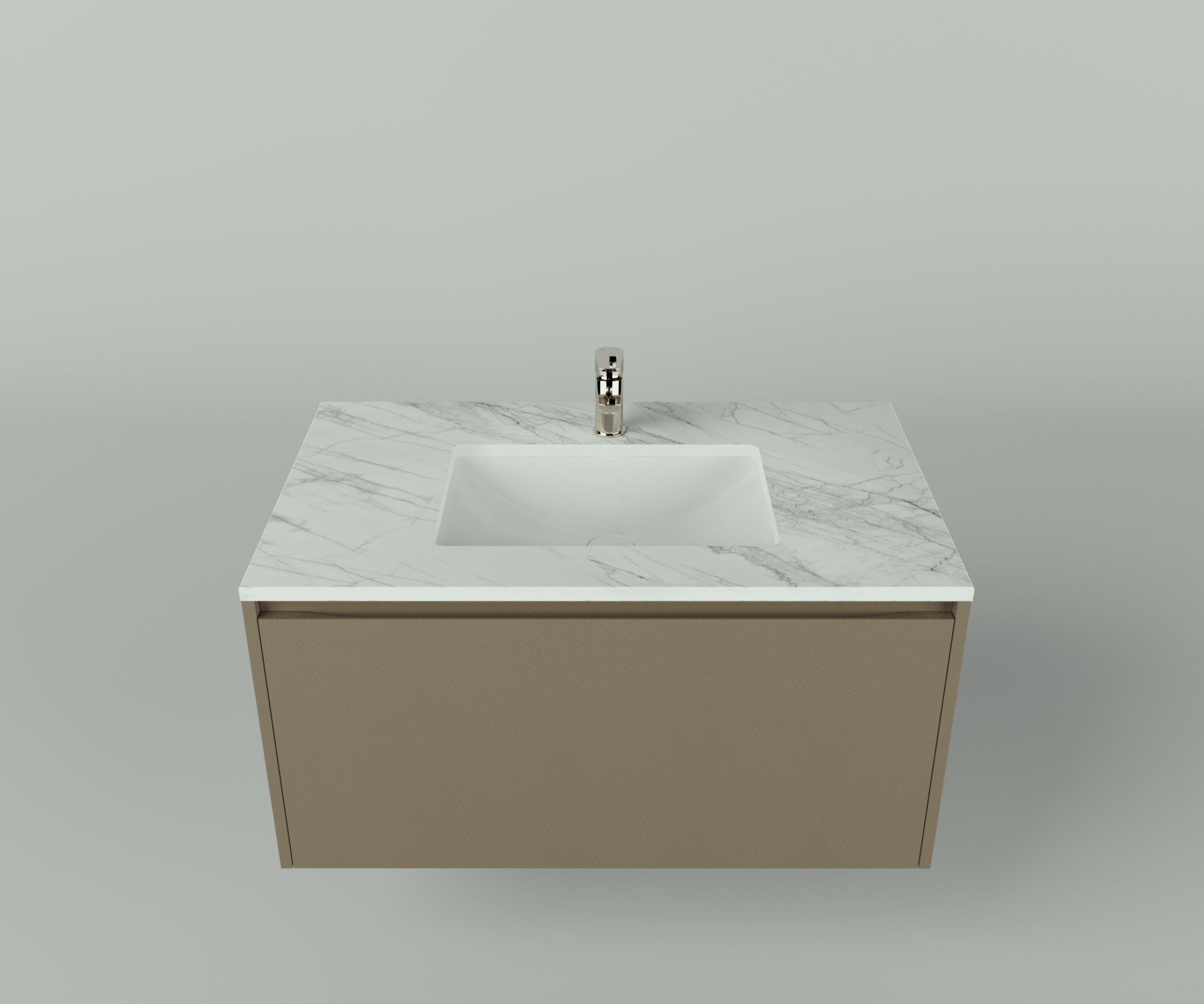 Savannah Collection: 36" Single Over Cabinet Vanity Top with Ceramic Sink - Lavvabo