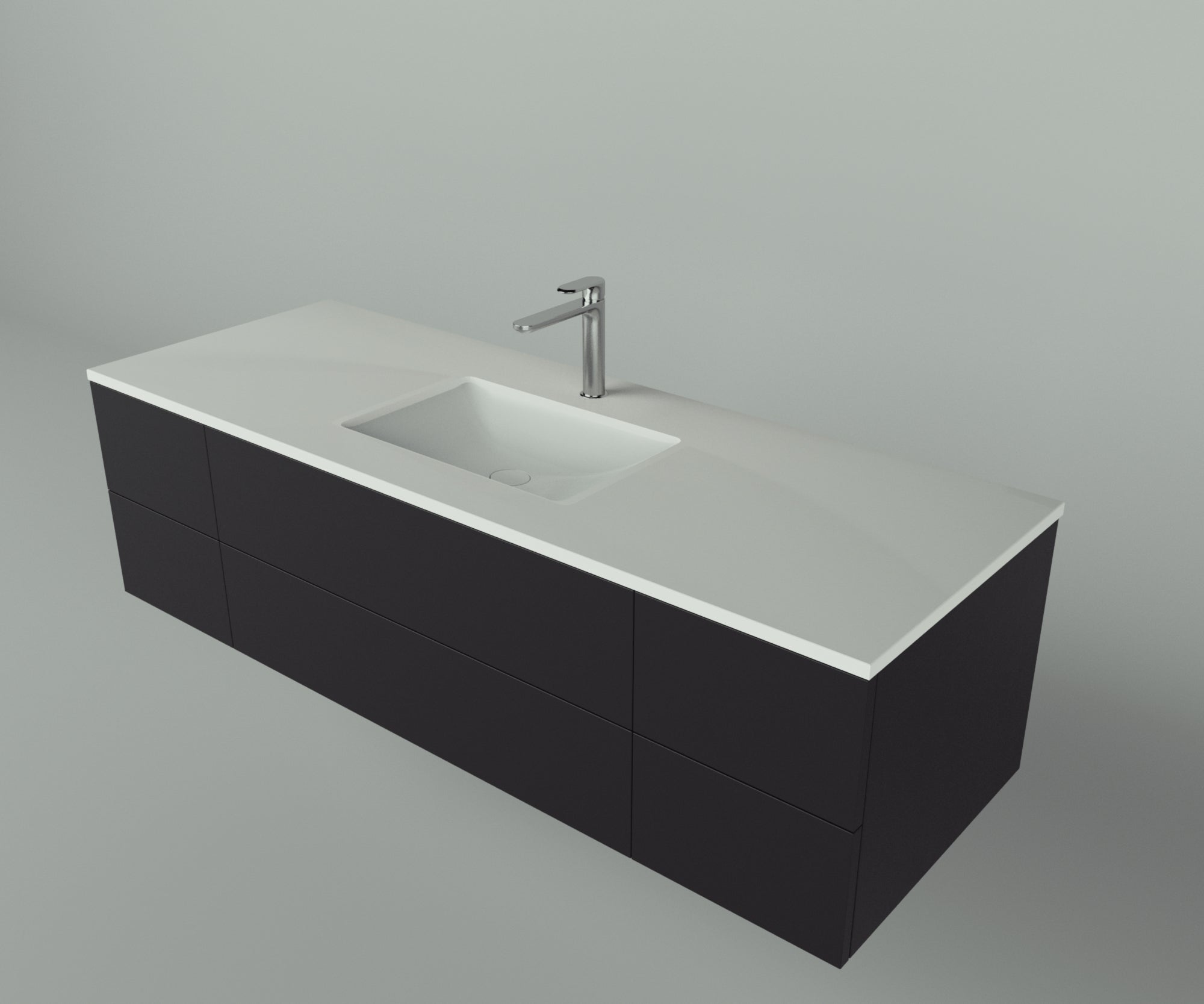 Savannah Collection: 60" Single Over Cabinet Vanity Top with Ceramic Sink - Lavvabo