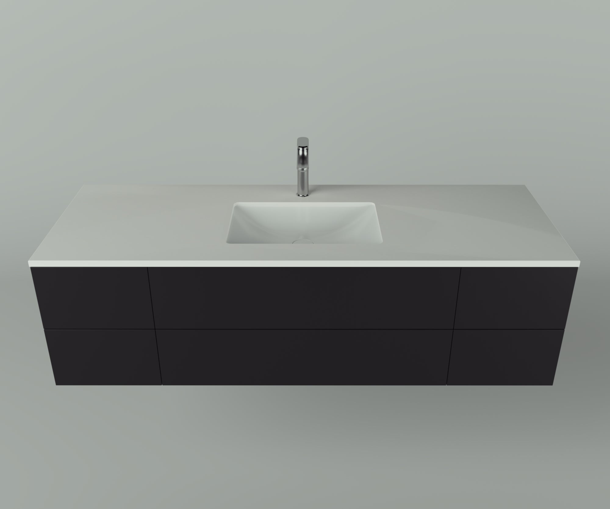 Savannah Collection: 60" Single Over Cabinet Vanity Top with Ceramic Sink - Lavvabo