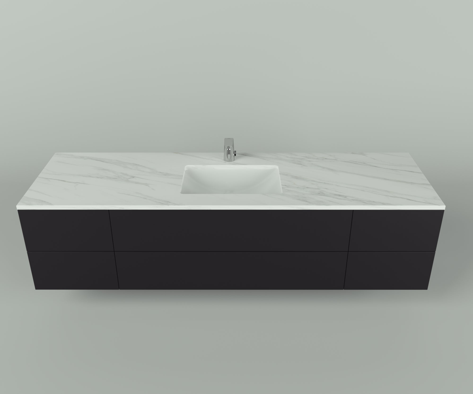 Savannah Collection: 72" Single Over Cabinet Vanity Top with Ceramic Sink - Lavvabo