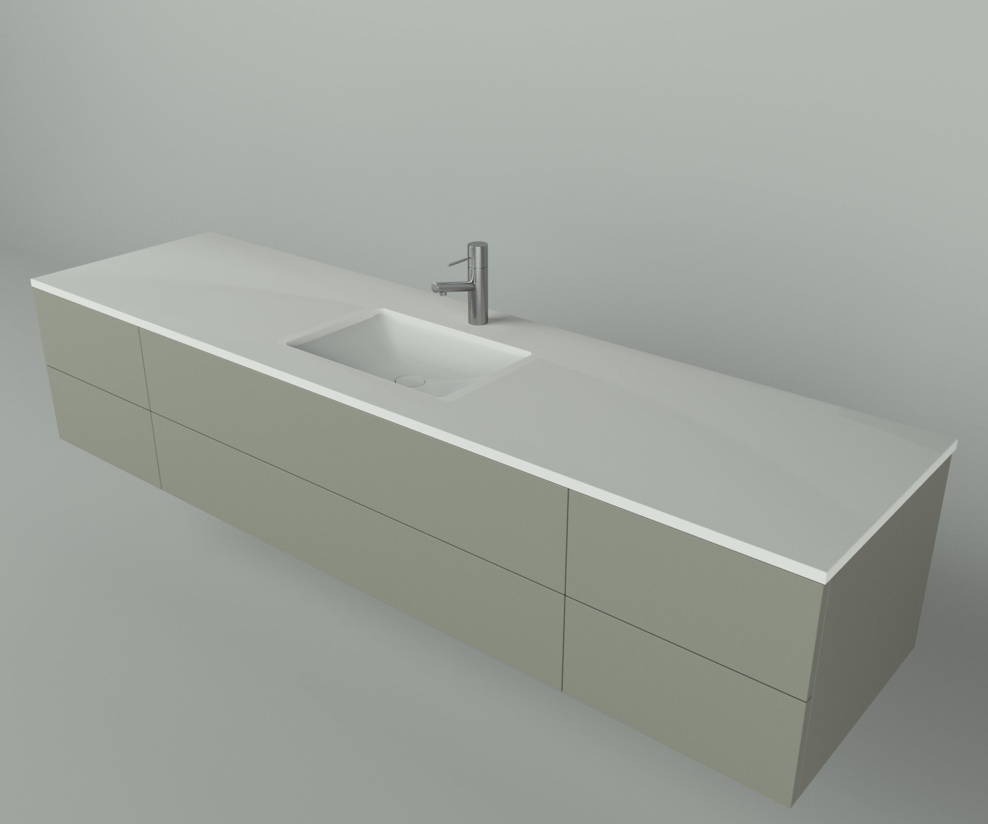 Savannah Collection: 84" Single Over Cabinet Vanity Top with Ceramic Sink - Lavvabo
