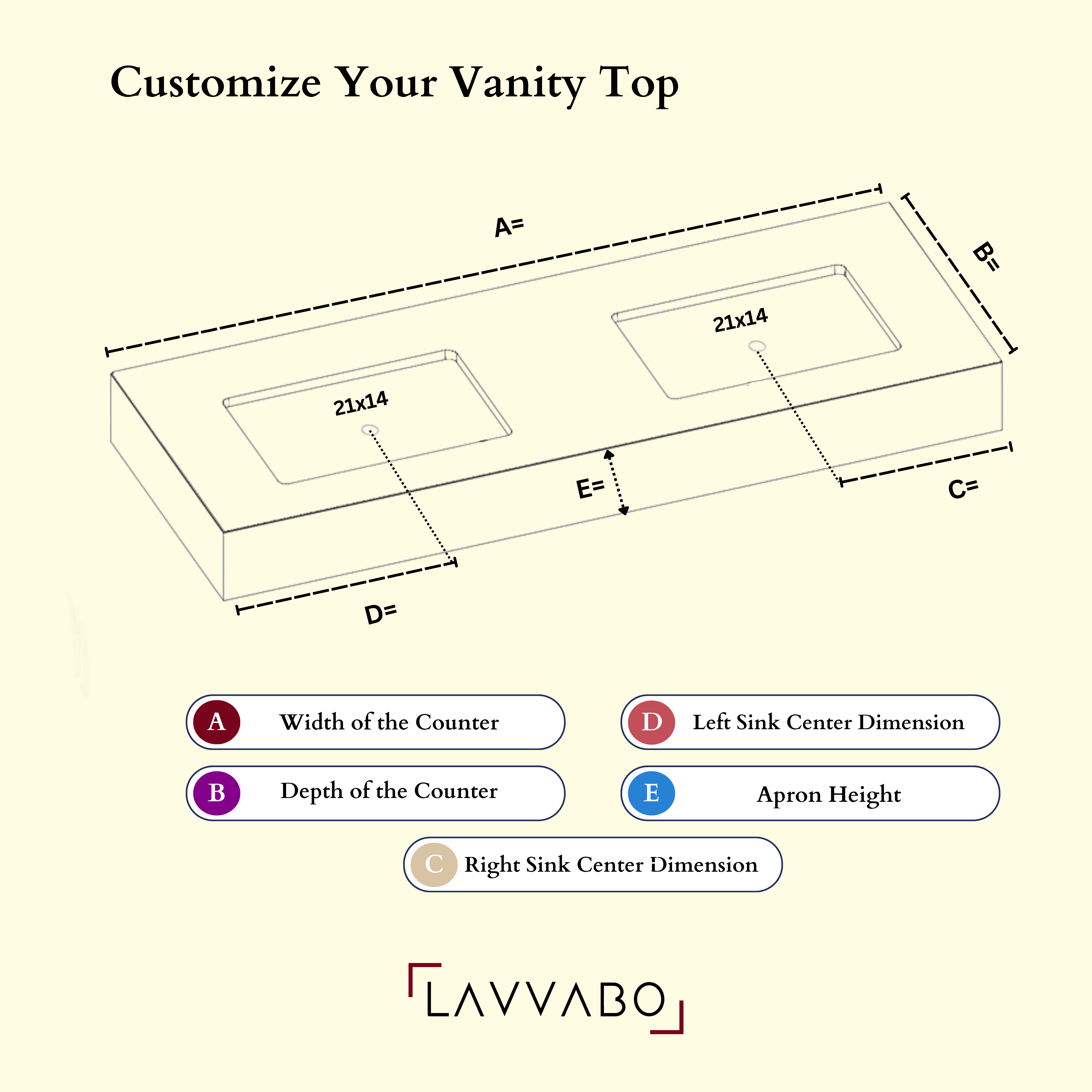 Santa Fe Collection: 48" Double Floating Vanity Top with Ceramic Sink - Lavvabo