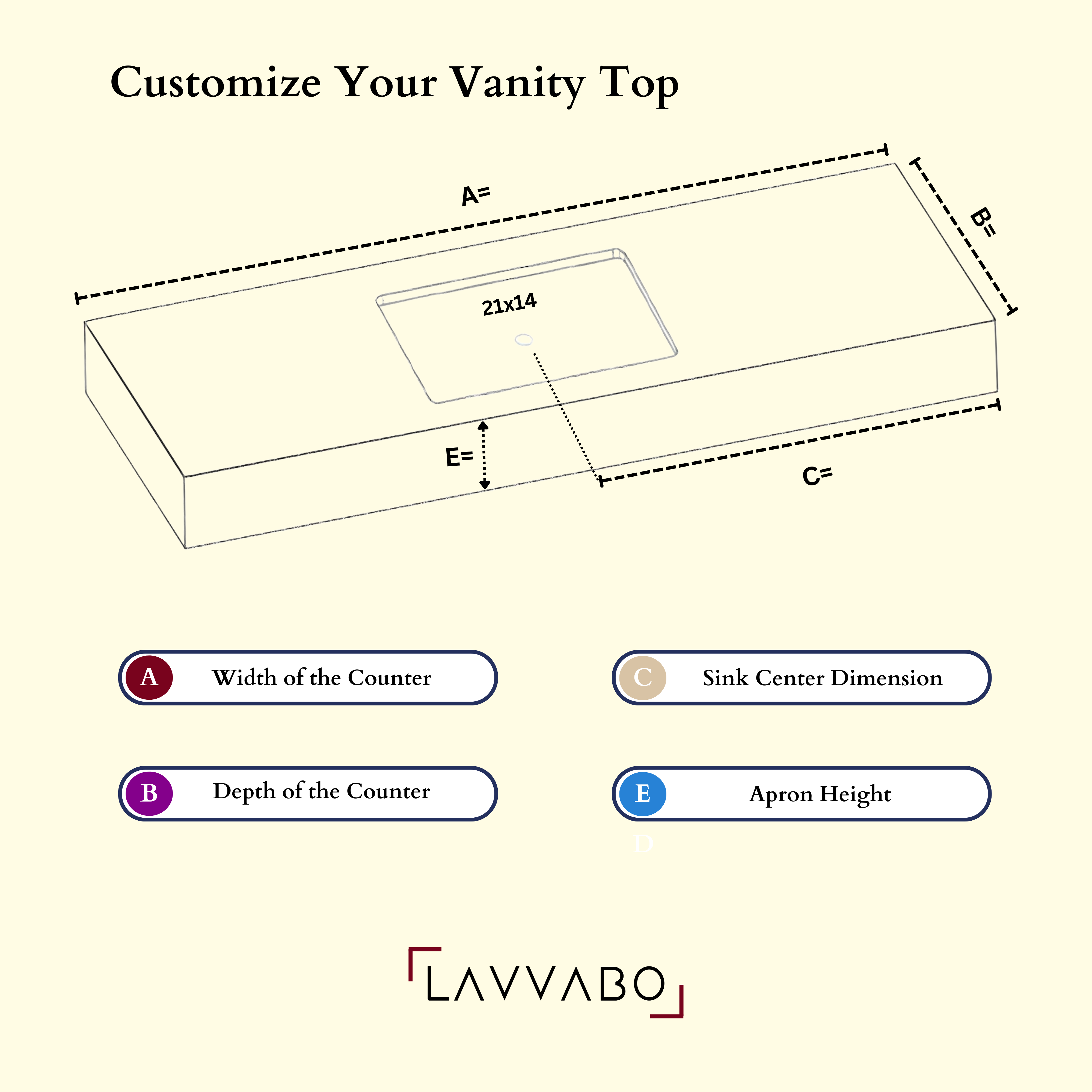 Santa Fe Collection: 42" Single Floating Vanity Top with Ceramic Sink - Lavvabo