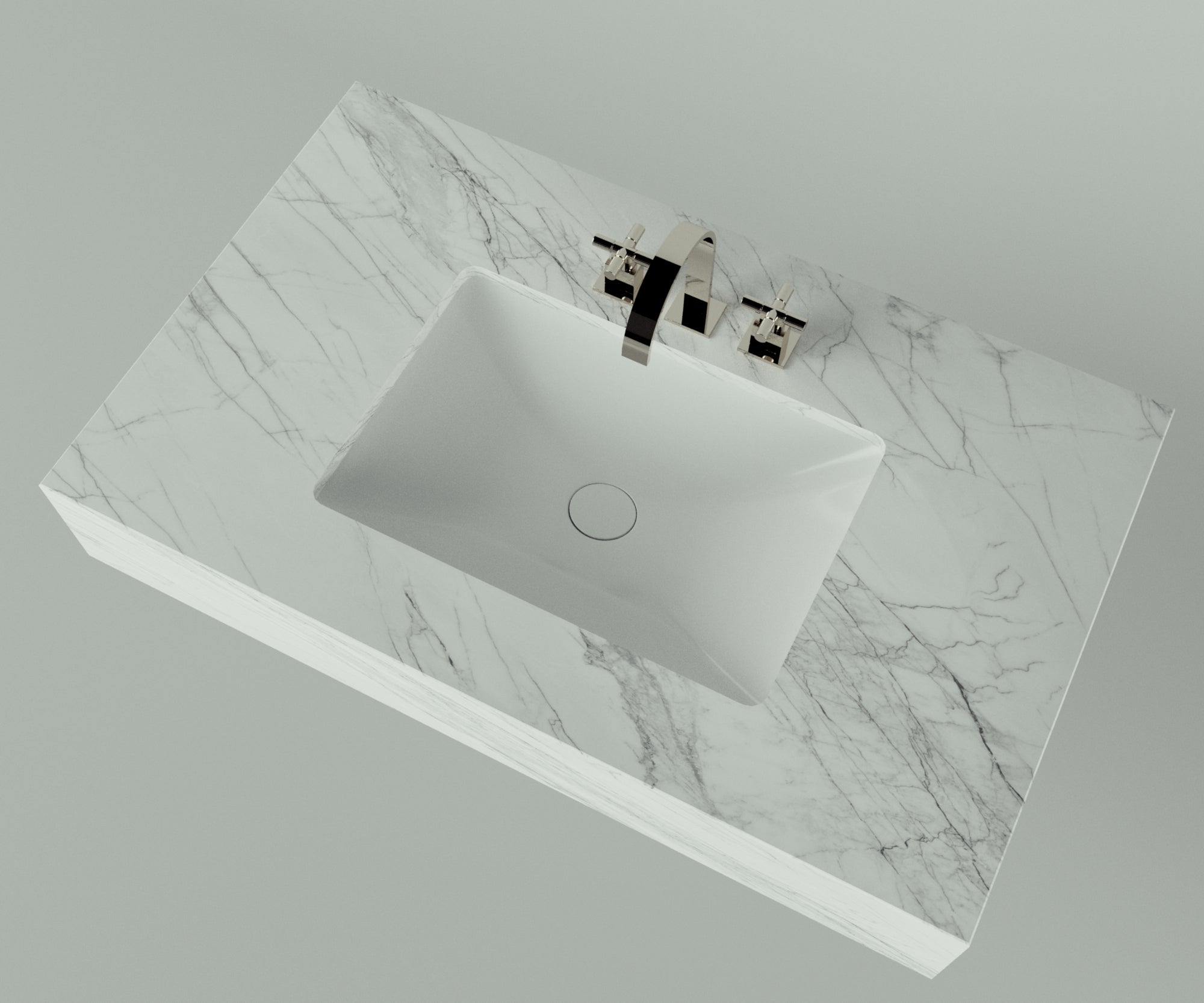 Santa Fe Collection: 36" Single Floating Vanity Top with Ceramic Sink - Lavvabo
