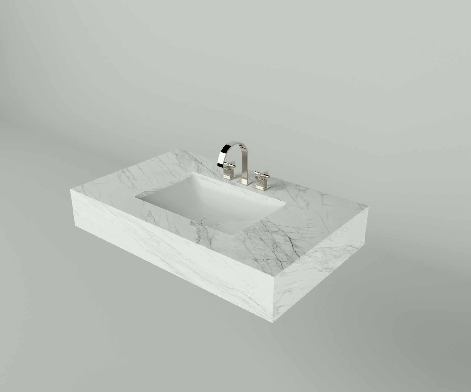 Santa Fe Collection: 36" Single Floating Vanity Top with Ceramic Sink - Lavvabo