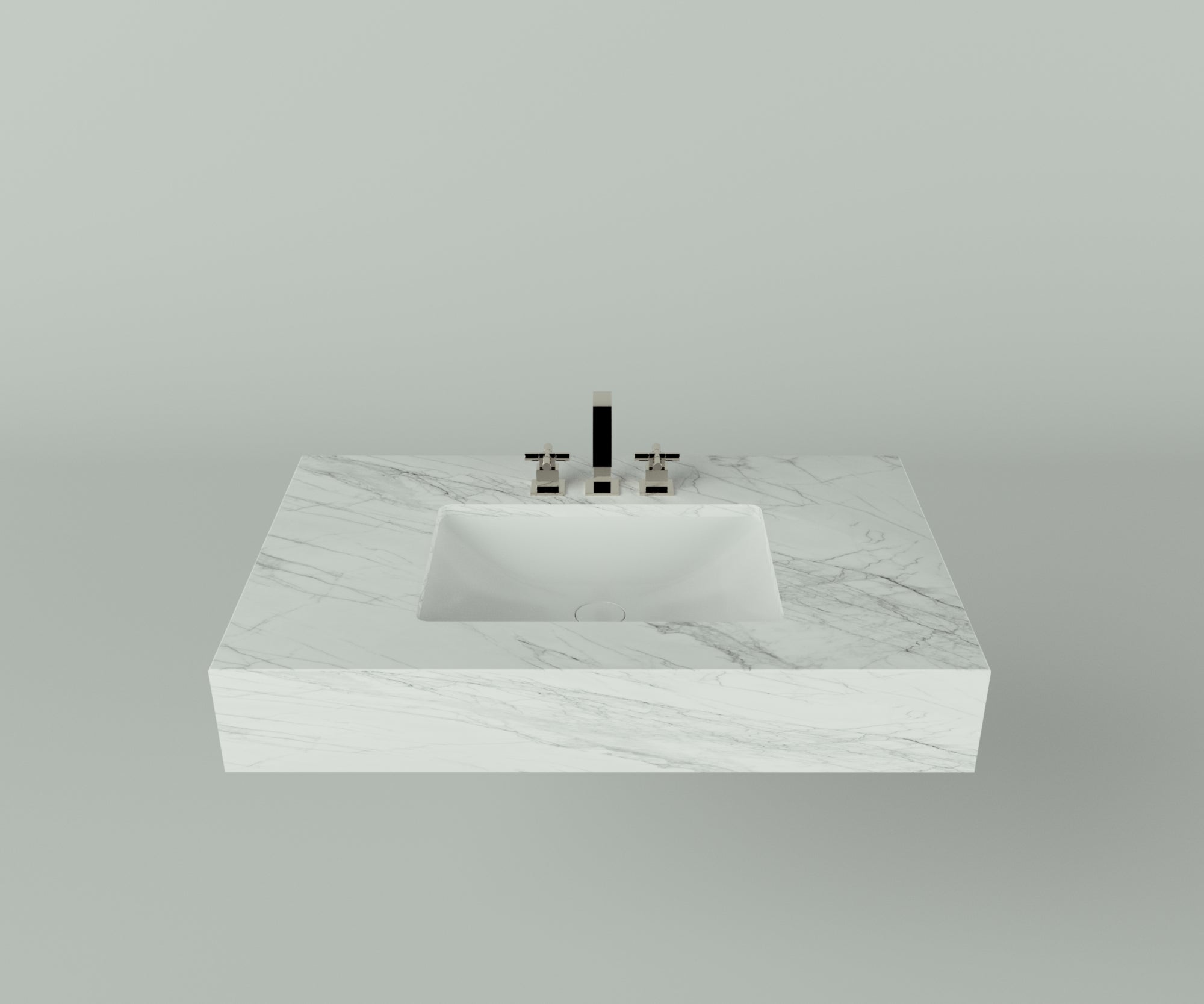 Santa Fe Collection: 36" Single Floating Vanity Top with Ceramic Sink - Lavvabo